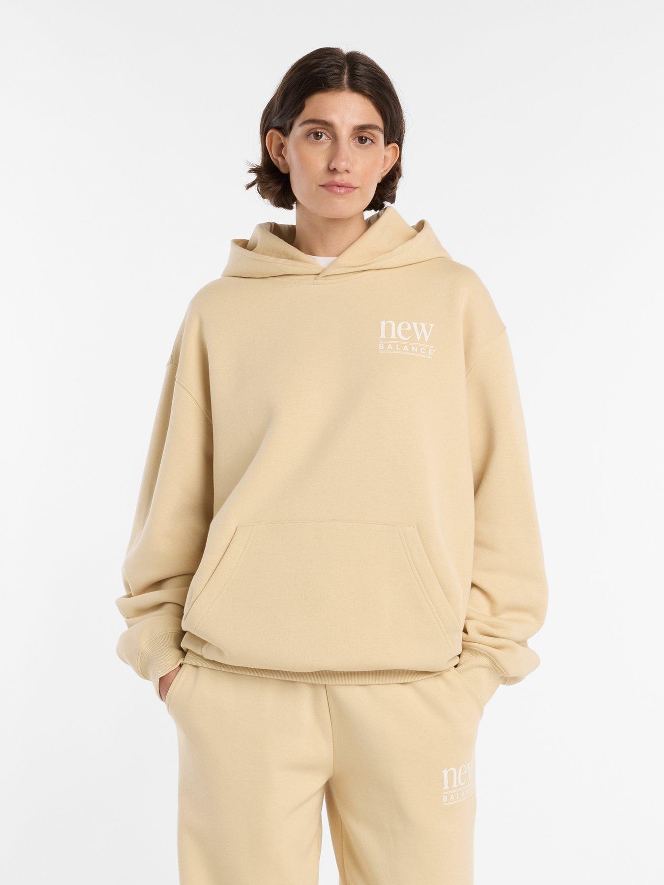 Image 1 of 7 of New Balance Womens Reimagined Fleece Long Length Hoodie - Beige