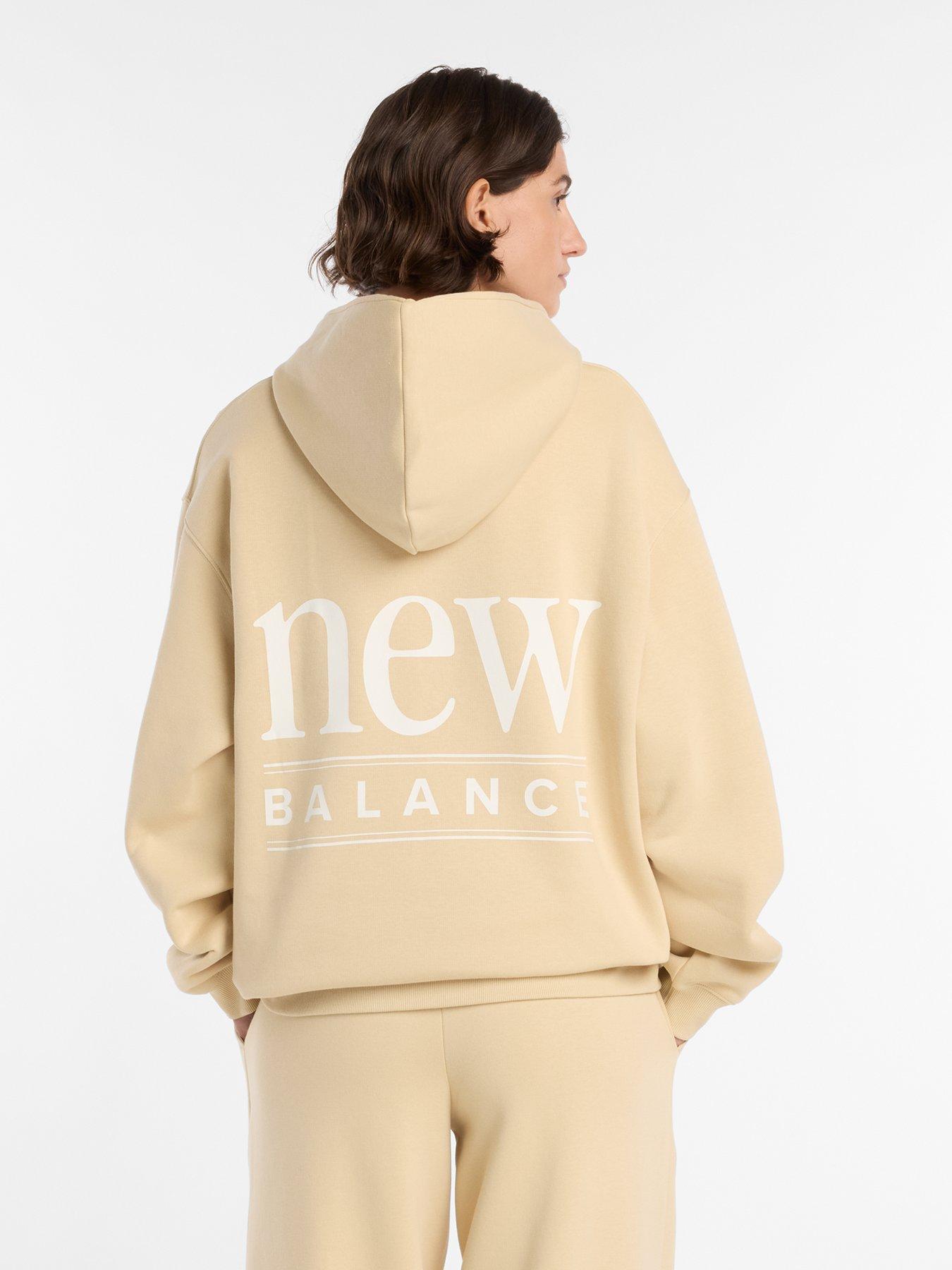 Image 2 of 7 of New Balance Womens Reimagined Fleece Long Length Hoodie - Beige