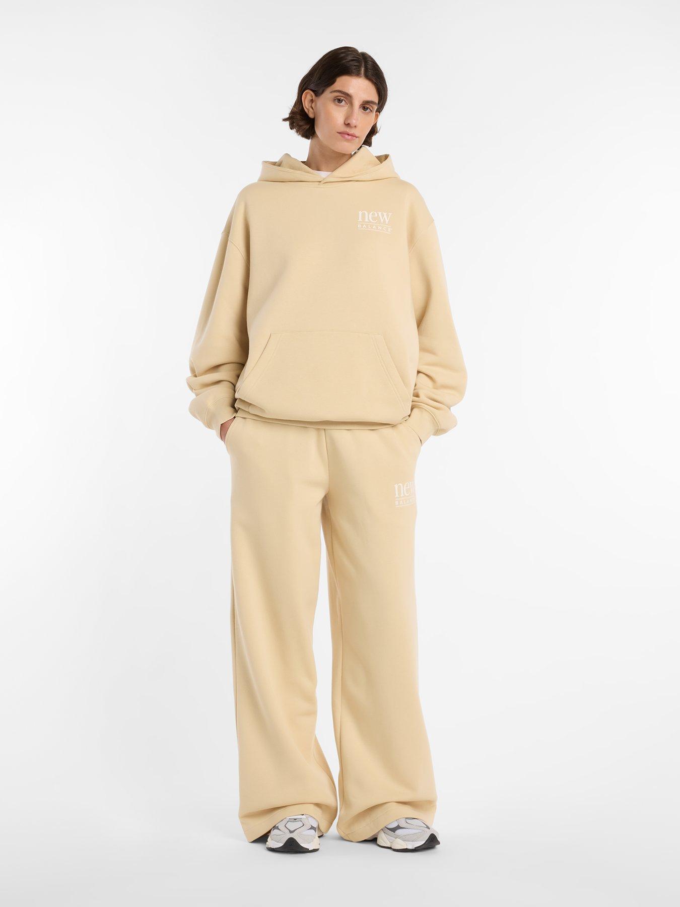 Image 3 of 7 of New Balance Womens Reimagined Fleece Long Length Hoodie - Beige