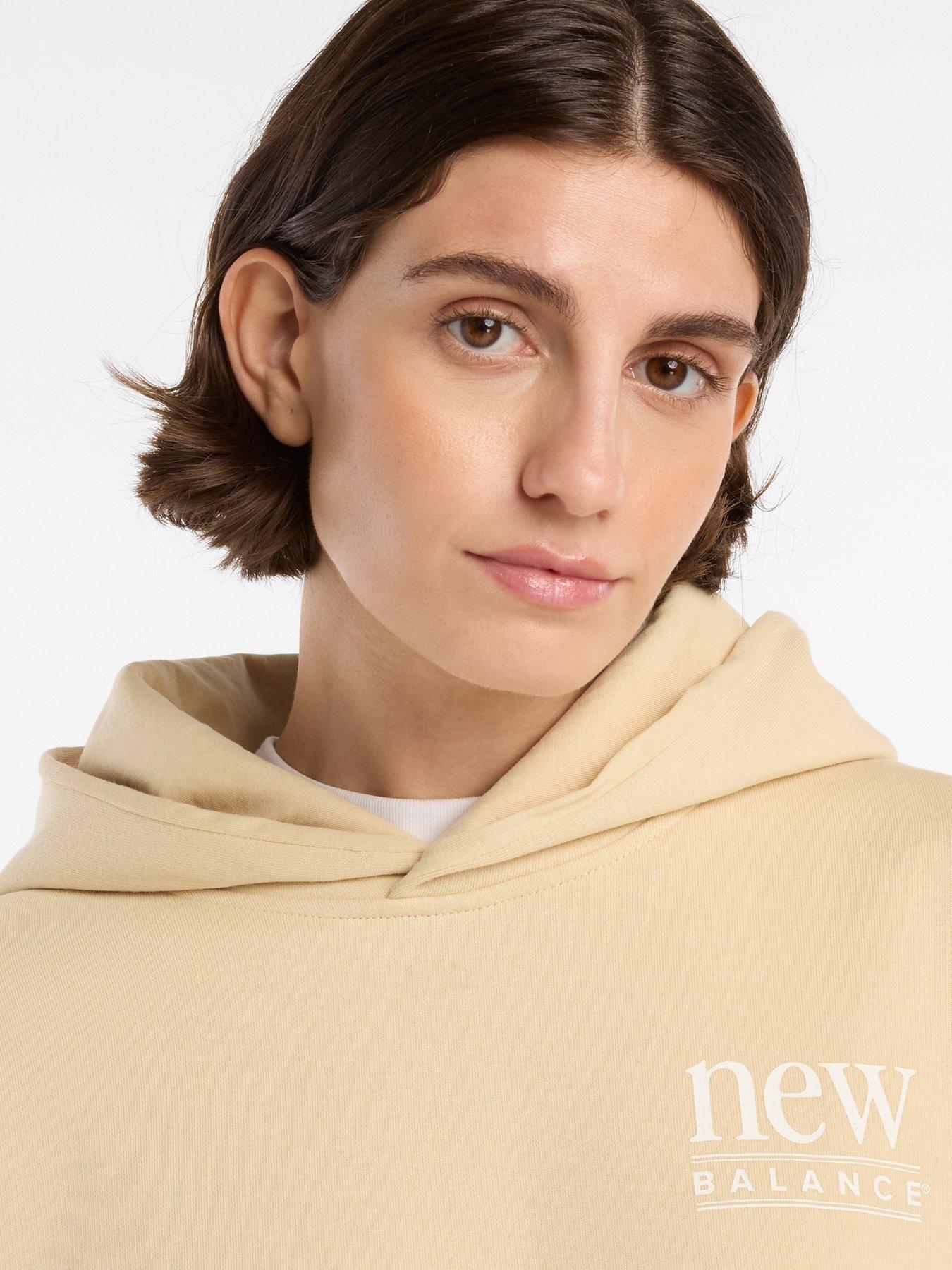 Image 5 of 7 of New Balance Womens Reimagined Fleece Long Length Hoodie - Beige