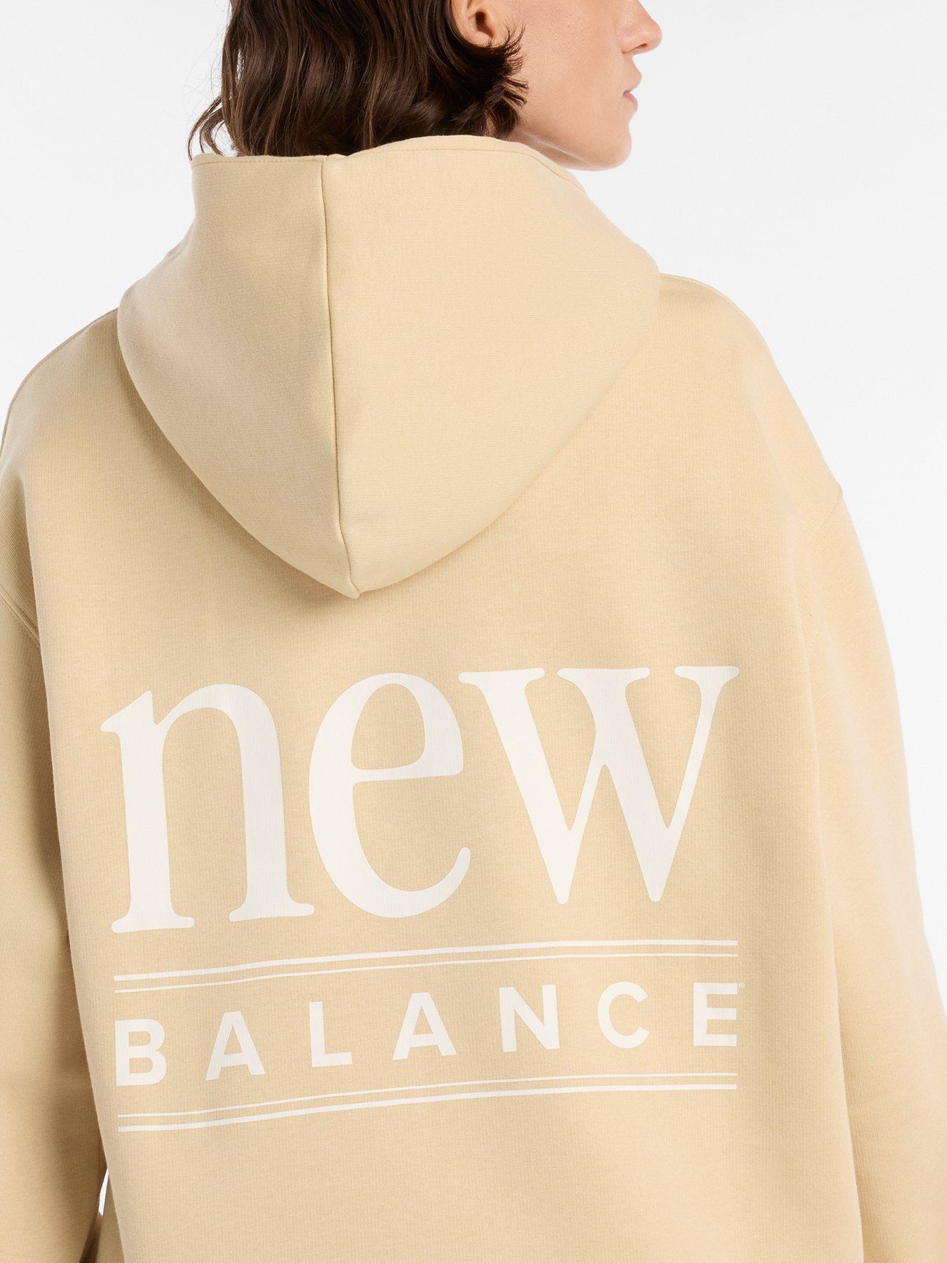 Image 6 of 7 of New Balance Womens Reimagined Fleece Long Length Hoodie - Beige