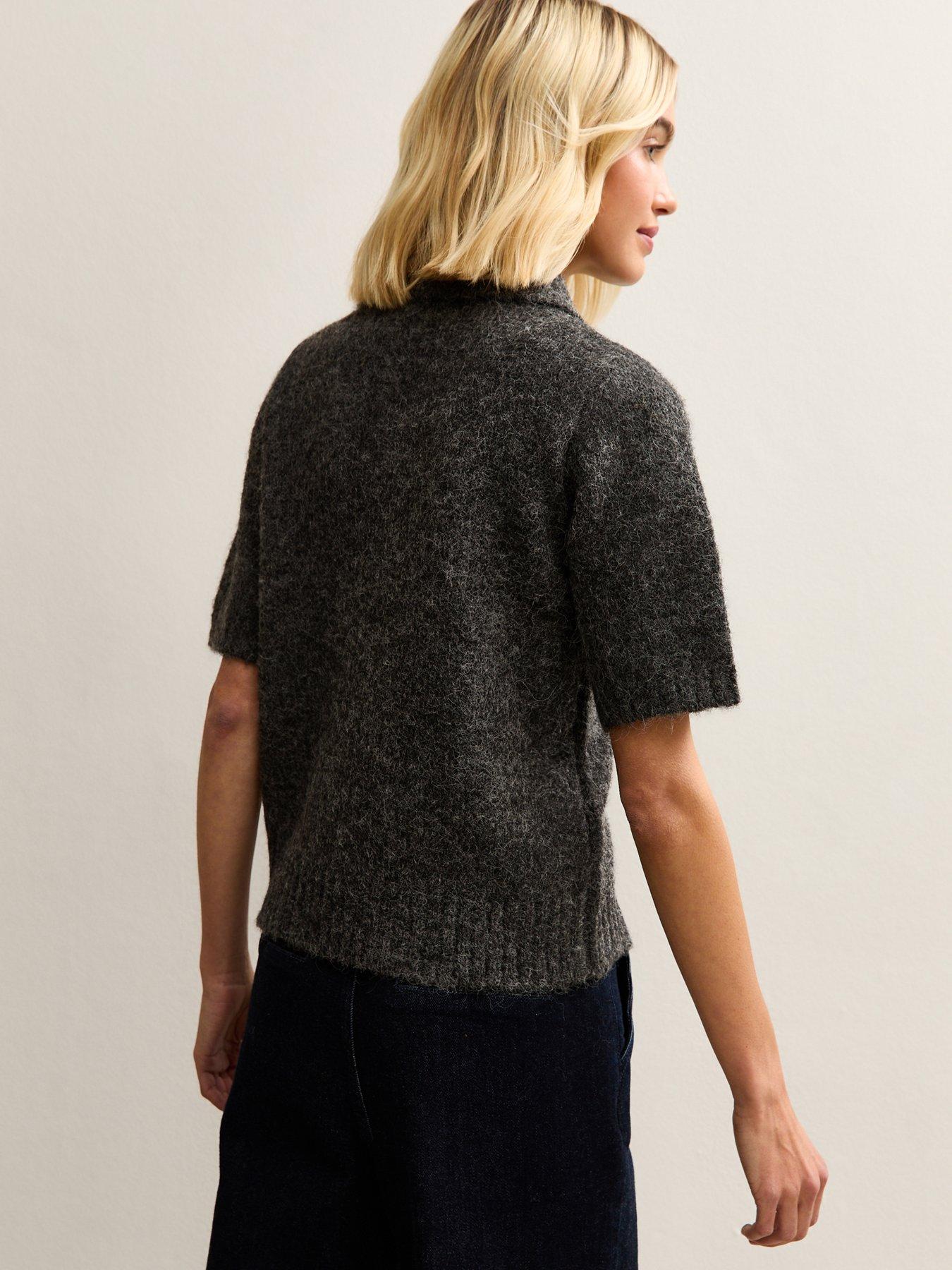 new-look-textured-knit-polo-collar-top-greystillFront