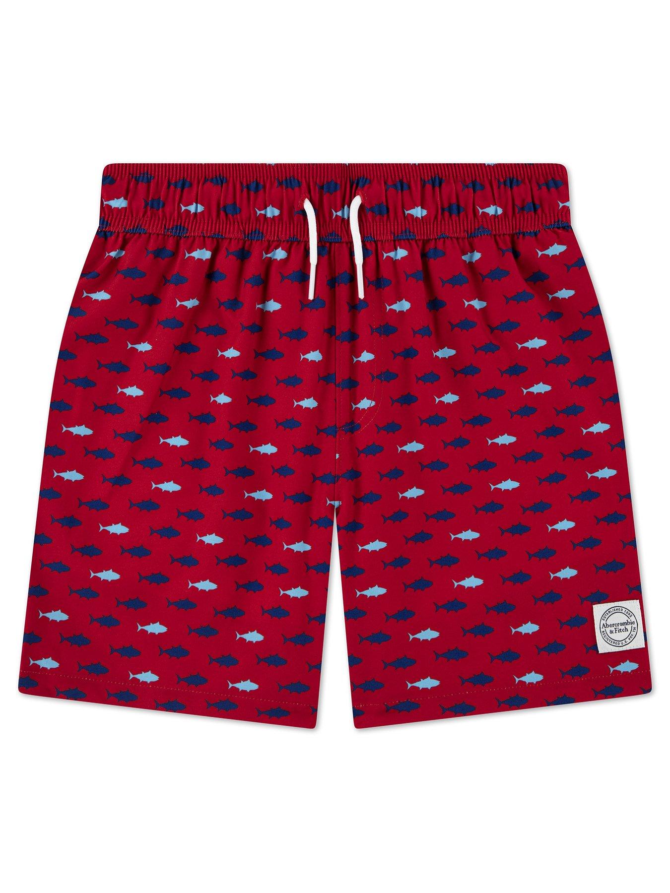 Abercrombie & Fitch Boys Core Poly Swim Short - Red