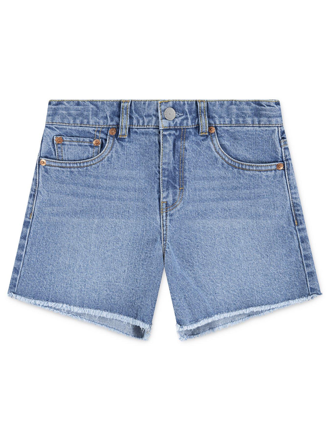 Image 1 of 4 of Levi's Girls A Line Shorts - Blue