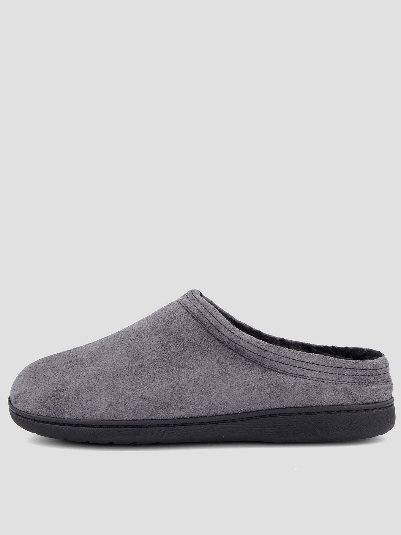 The Very Collection Fleece Lined Mule Slipper - Charcoal
