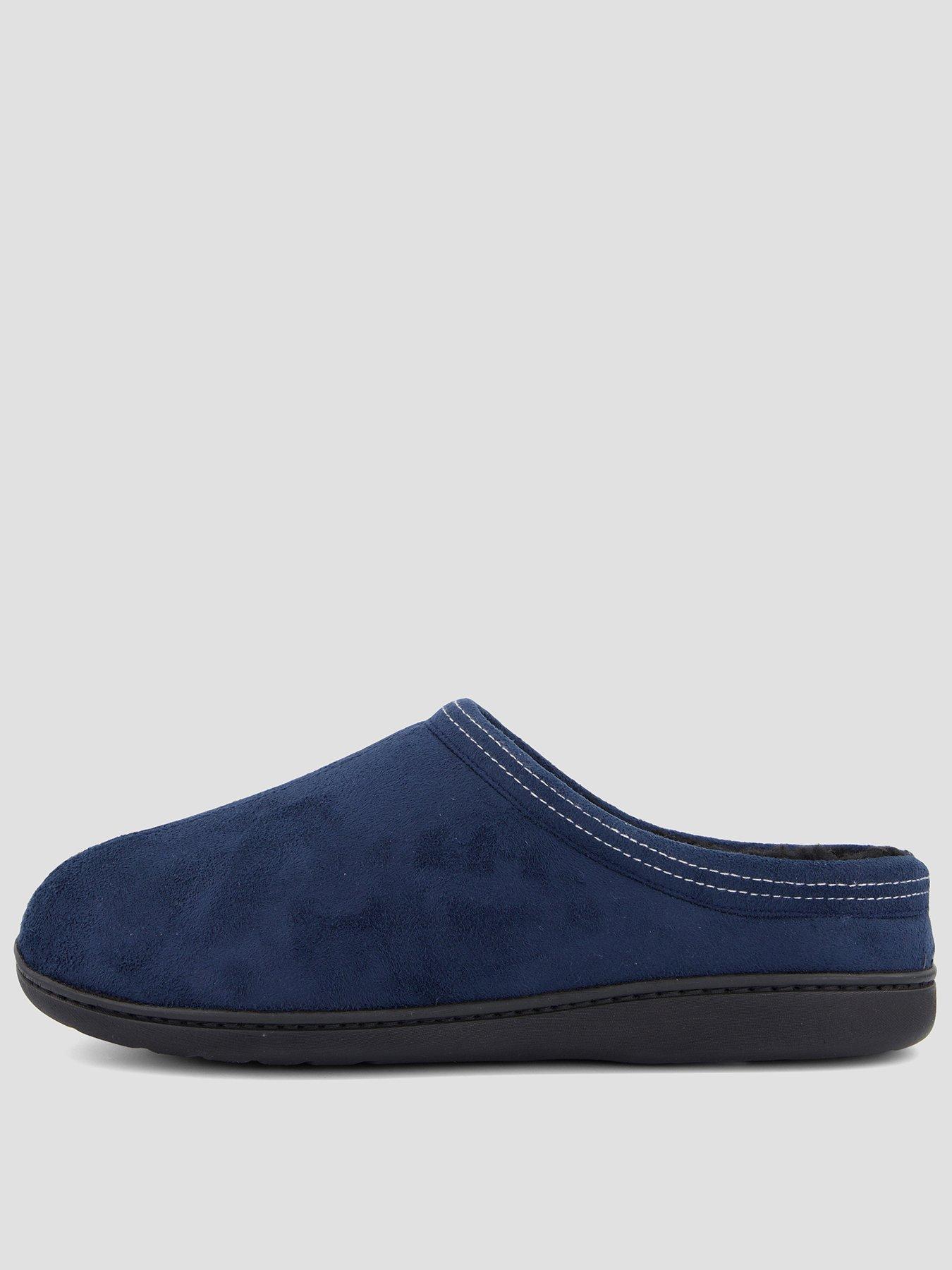 The Very Collection Fleece Lined Mule Slipper - Navy