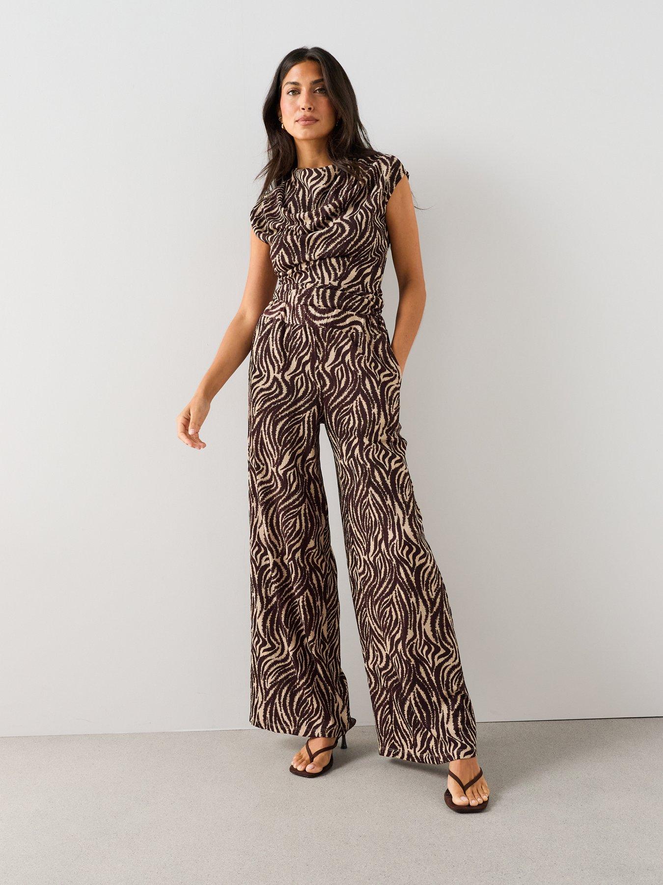 Image 5 of 7 of The Very Collection Printed Stretch Wide Leg Trouser