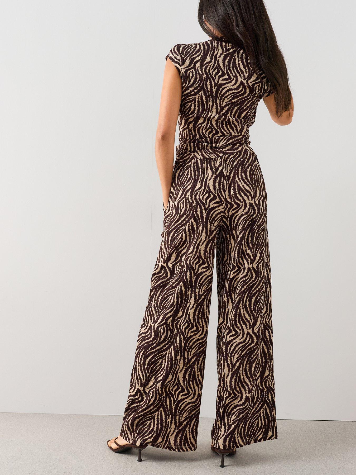 Image 6 of 7 of The Very Collection Printed Stretch Wide Leg Trouser