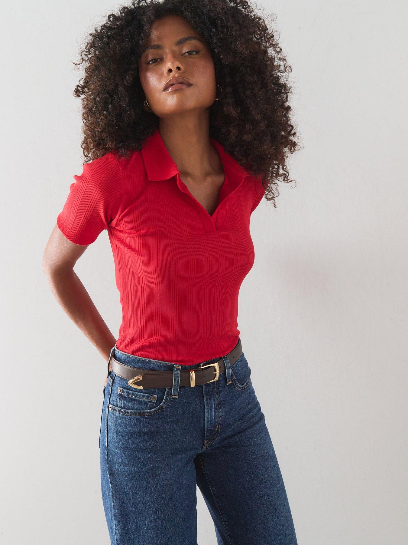 The Very Collection Ribbed Polo Top
