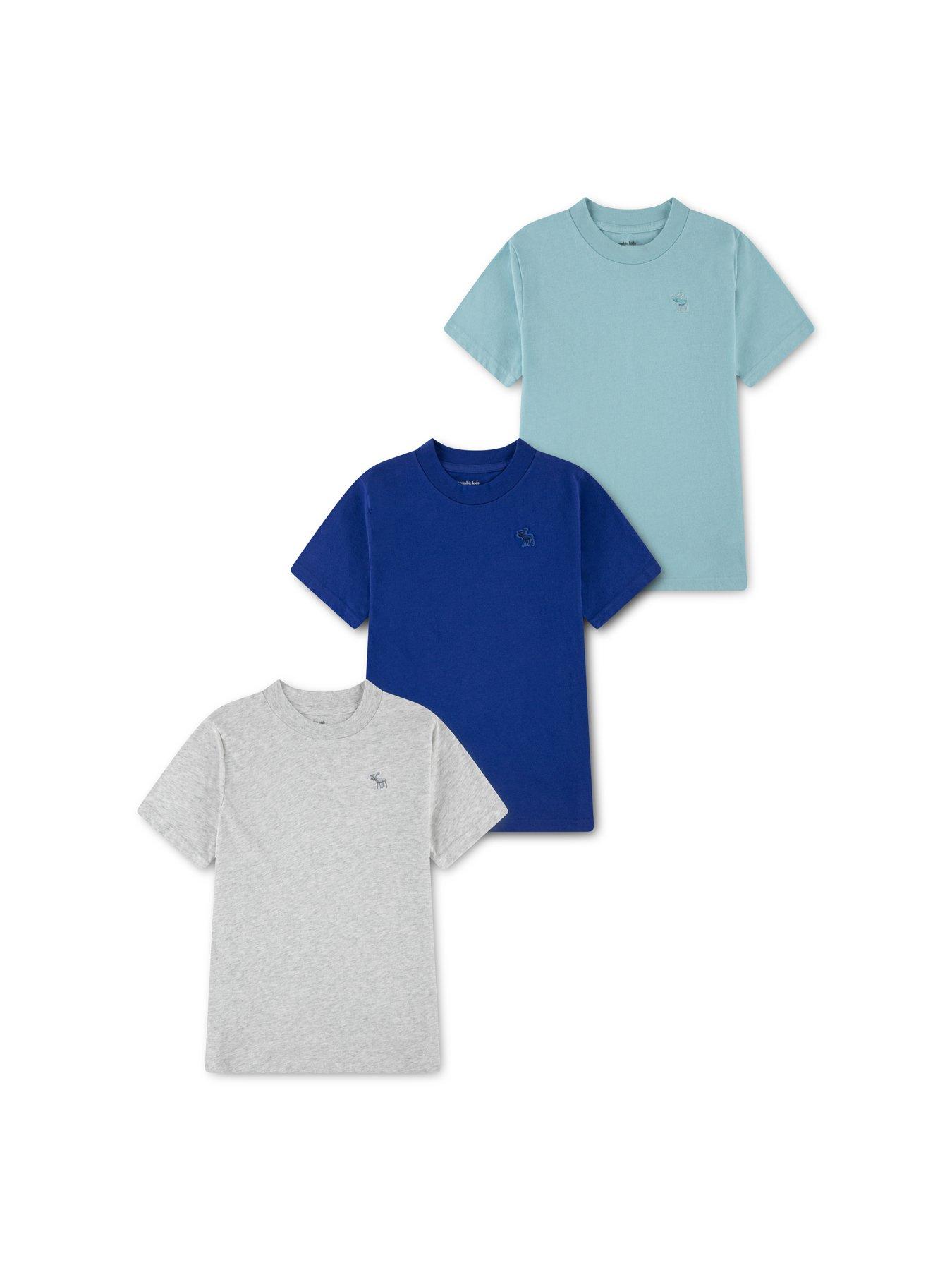 Image 1 of 5 of Abercrombie & Fitch Boys 3 Pack Short Sleeve T-Shirt - Grey