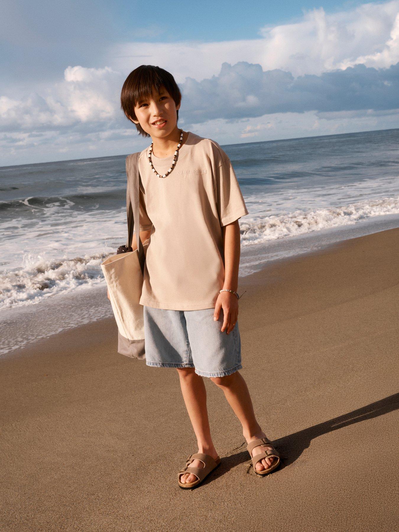 Abercrombie & Fitch Boys Sunfaded Knit Short Sleeve Top - Beige