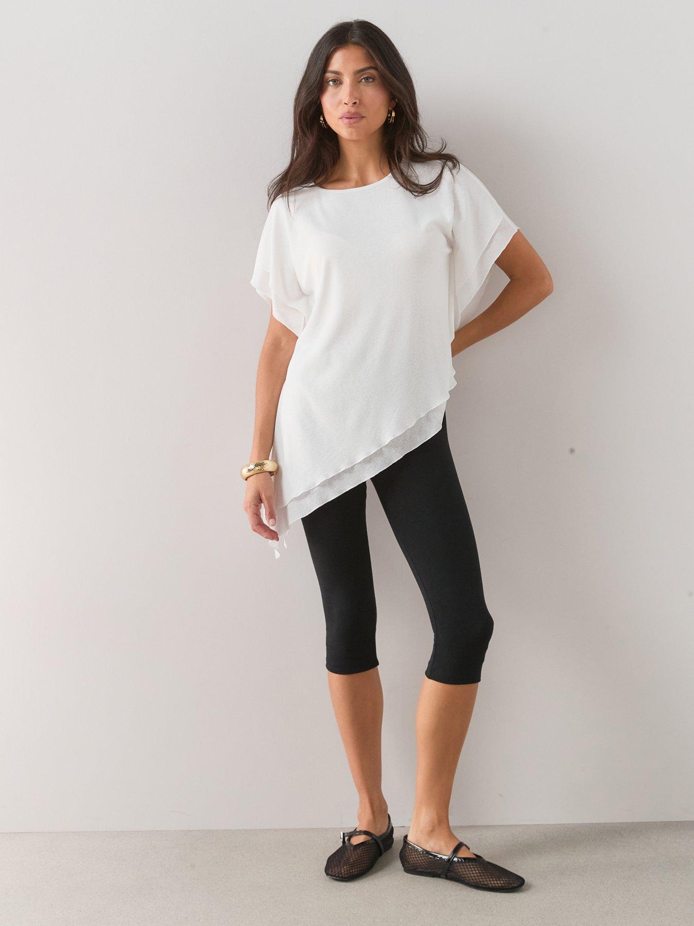 The Very Collection Asymmetric Draped Top- White