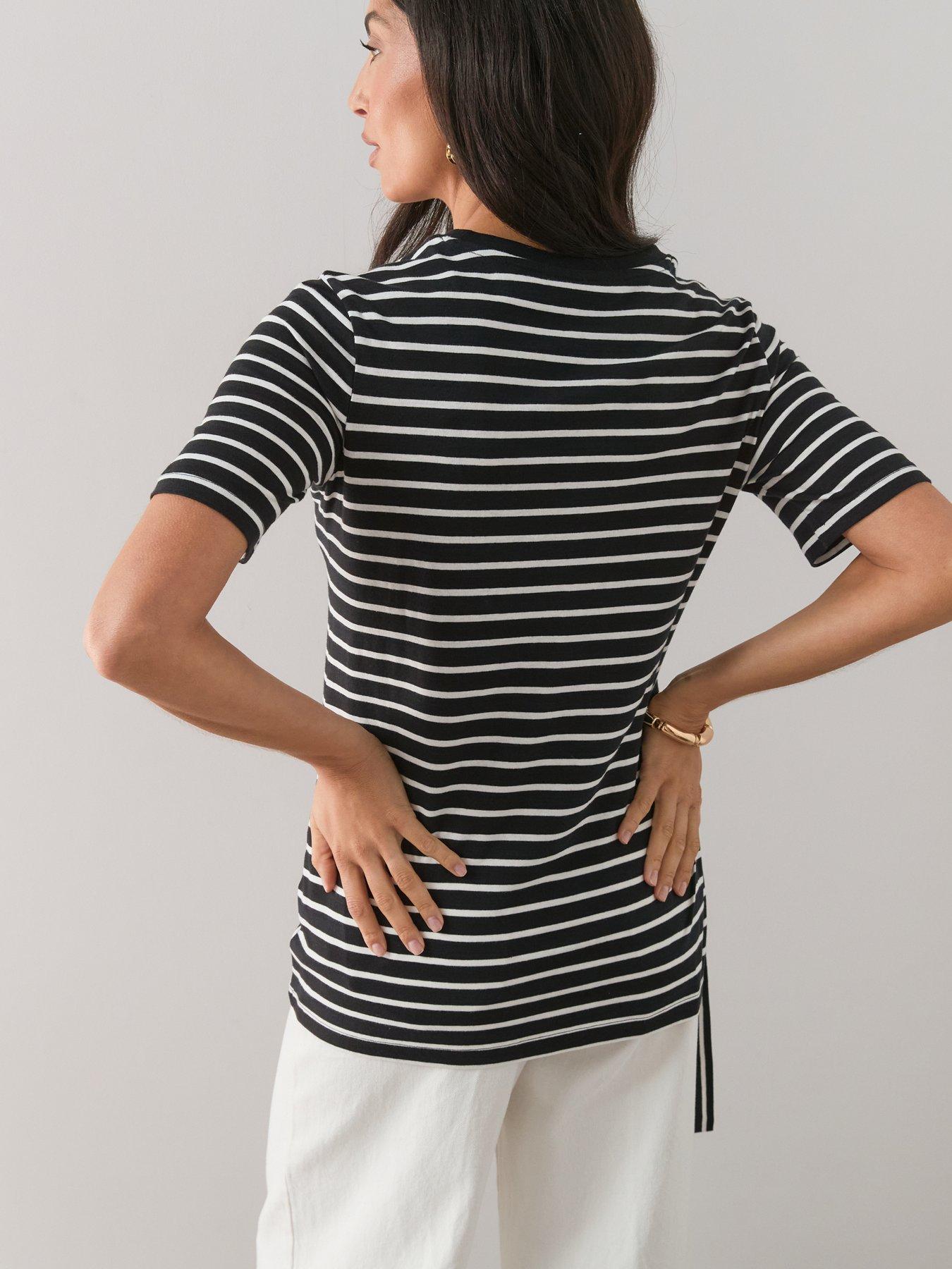 Image 2 of 7 of The Very Collection Knot Front Stripe Top