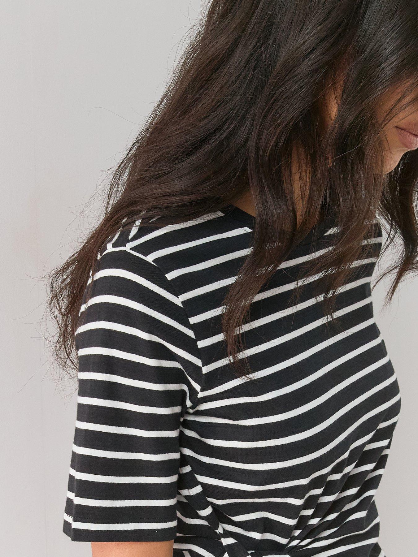 Image 4 of 7 of The Very Collection Knot Front Stripe Top