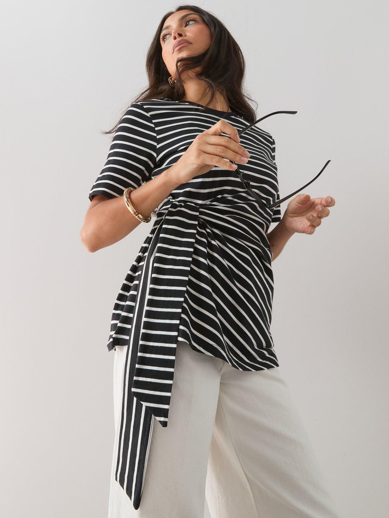 Image 6 of 7 of The Very Collection Knot Front Stripe Top