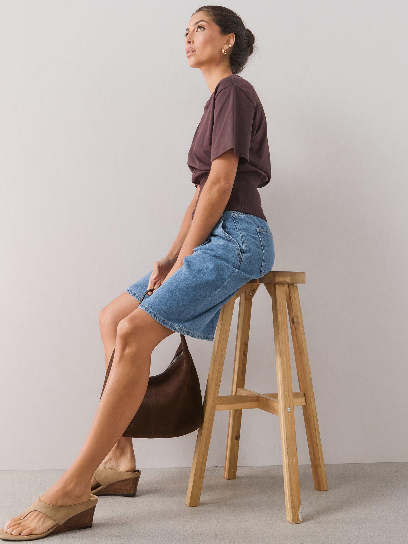 Image 4 of 7 of The Very Collection Rib Waistband Top - Brown