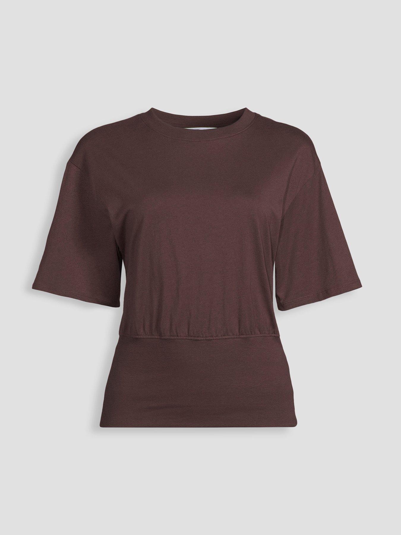 Image 7 of 7 of The Very Collection Rib Waistband Top - Brown
