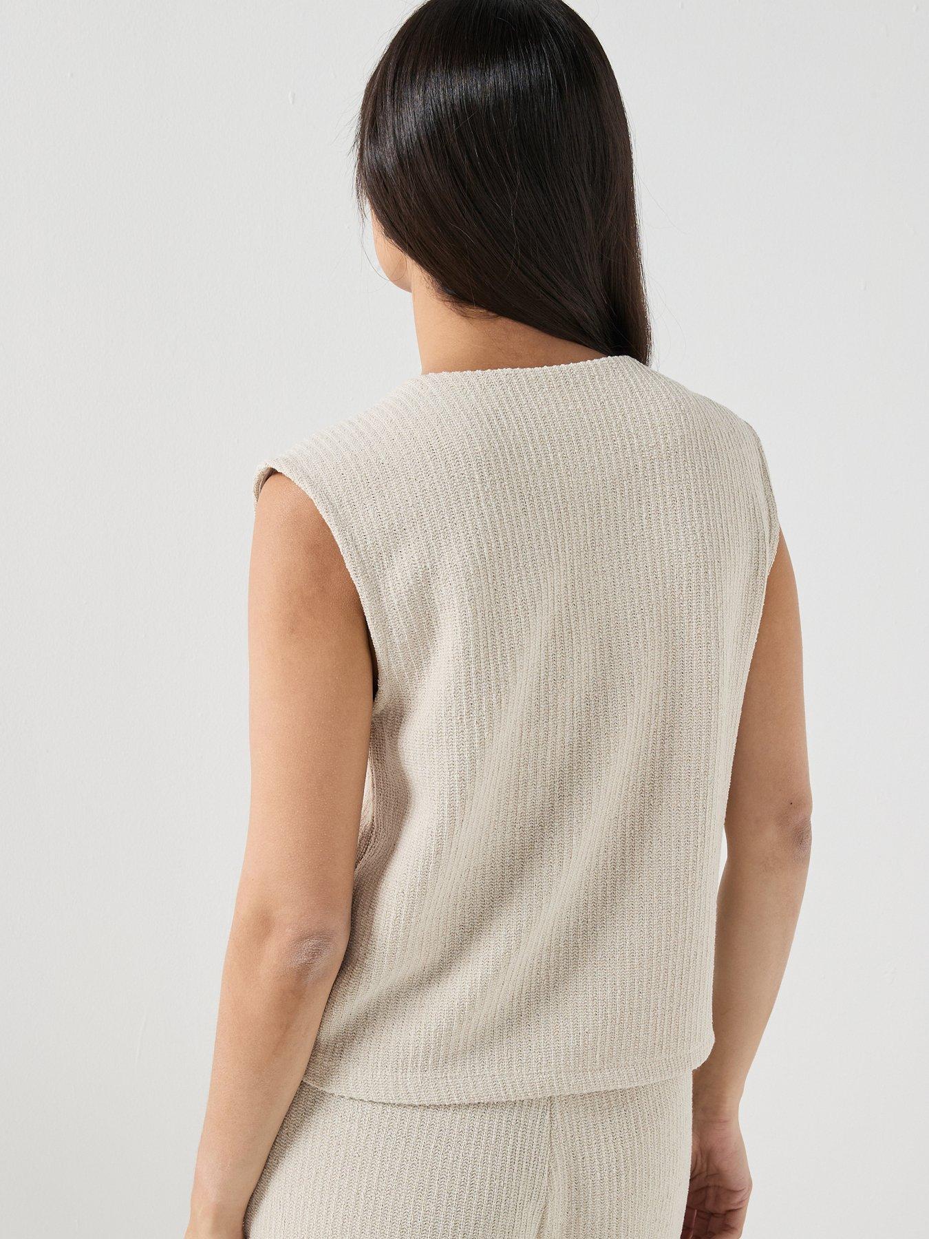 Image 2 of 5 of Only Onlvicki Button Co-ord Vest - Pumice Stone