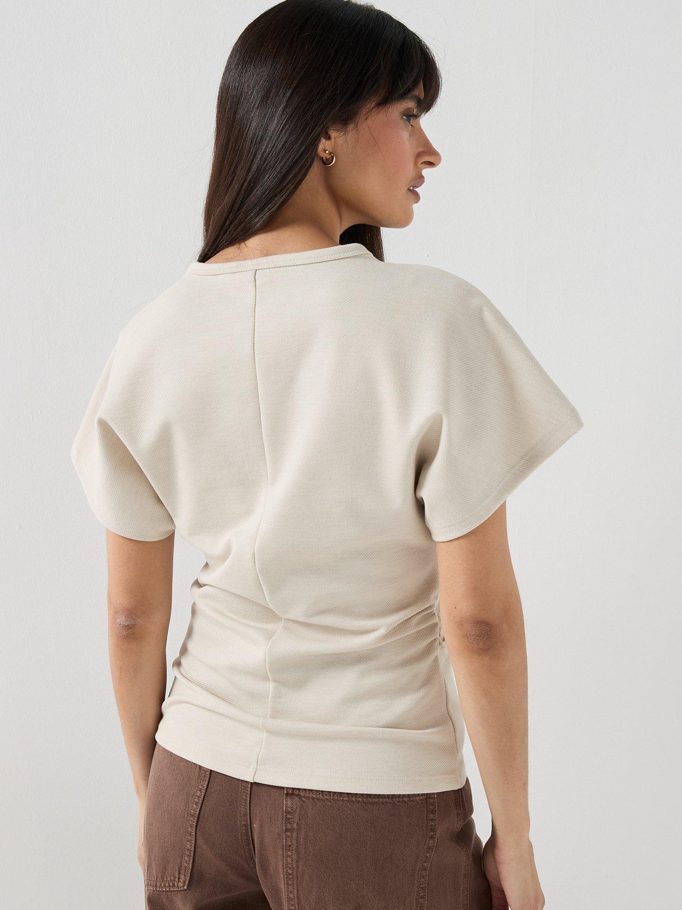 Image 2 of 6 of Only Onlatlas Long Sleeve Rib Polo Top - Blue/Brown