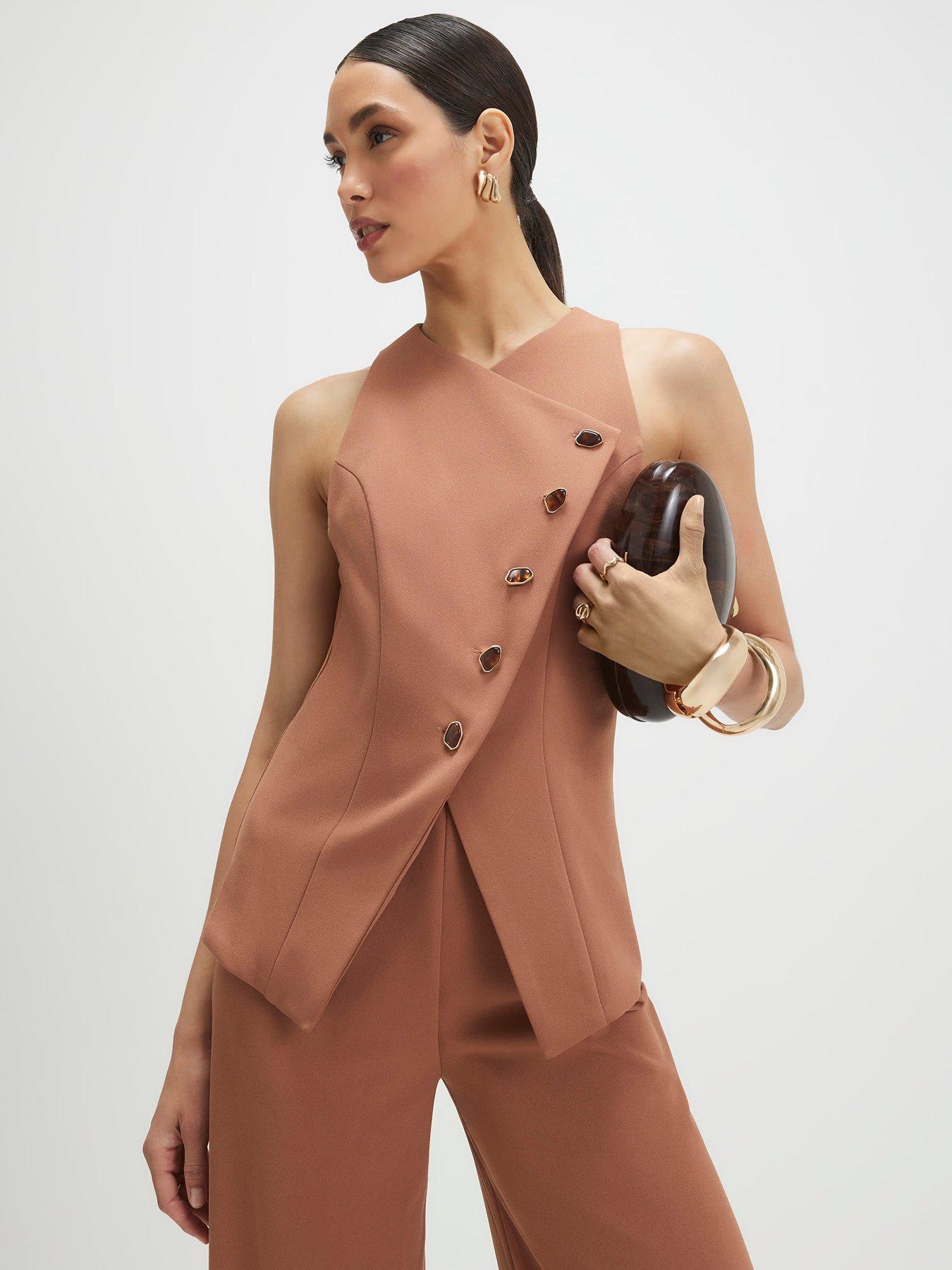 river-island-short-collarless-asymmetric-jumpsuit-brownback