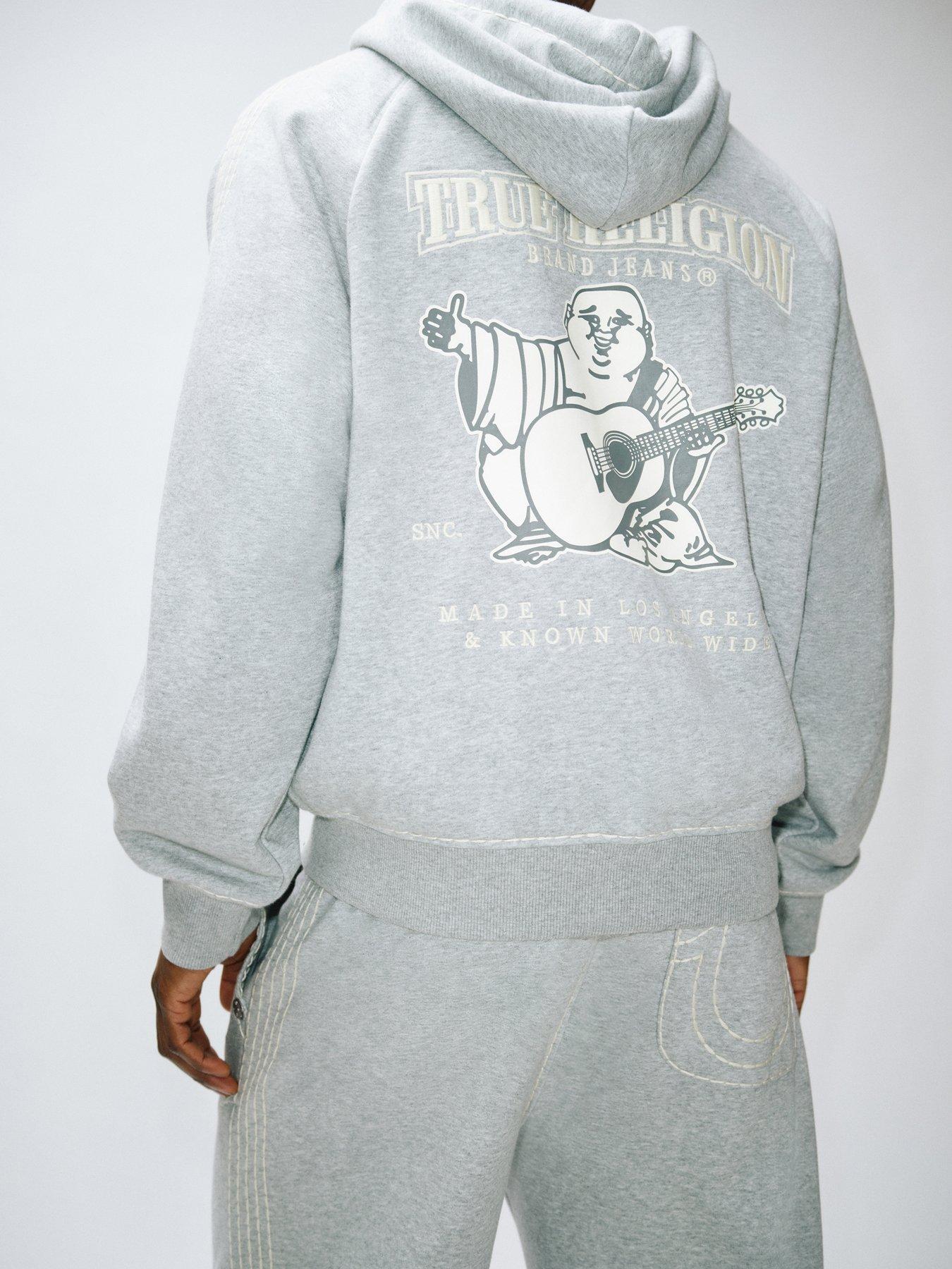 Image 4 of 6 of TRUE RELIGION Buddha Back Graphic Hoodie - Grey