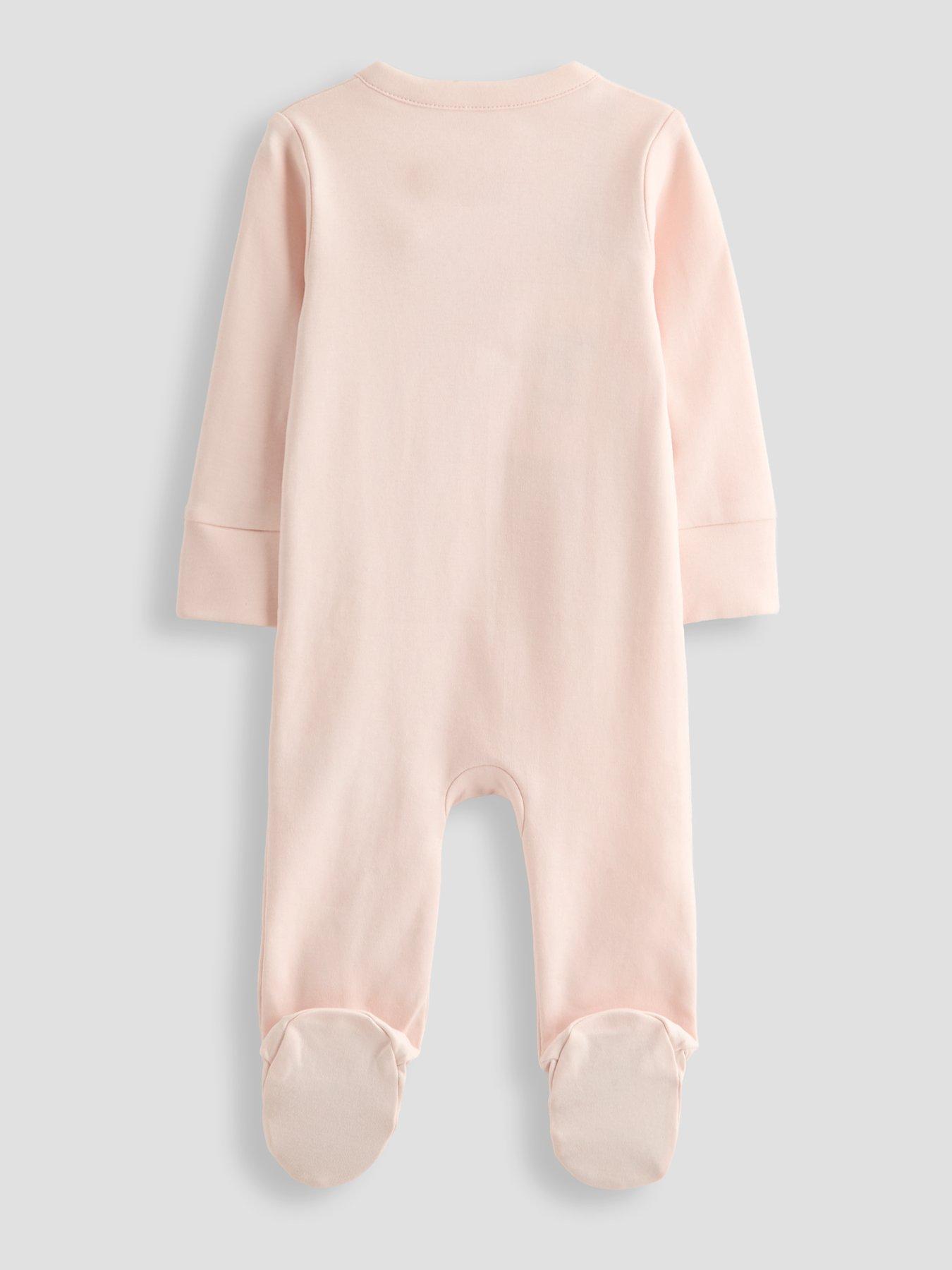 Image 2 of 5 of The Very Collection Baby Girl Ditsy Bow Applique Sleepsuit - Pink