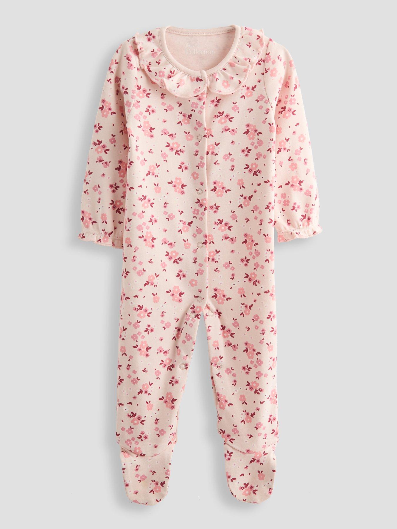 The Very Collection Baby Girl Ditsy Floral Print Frill Sleepsuit (0-3 Months - 18-24 Months) - Pink