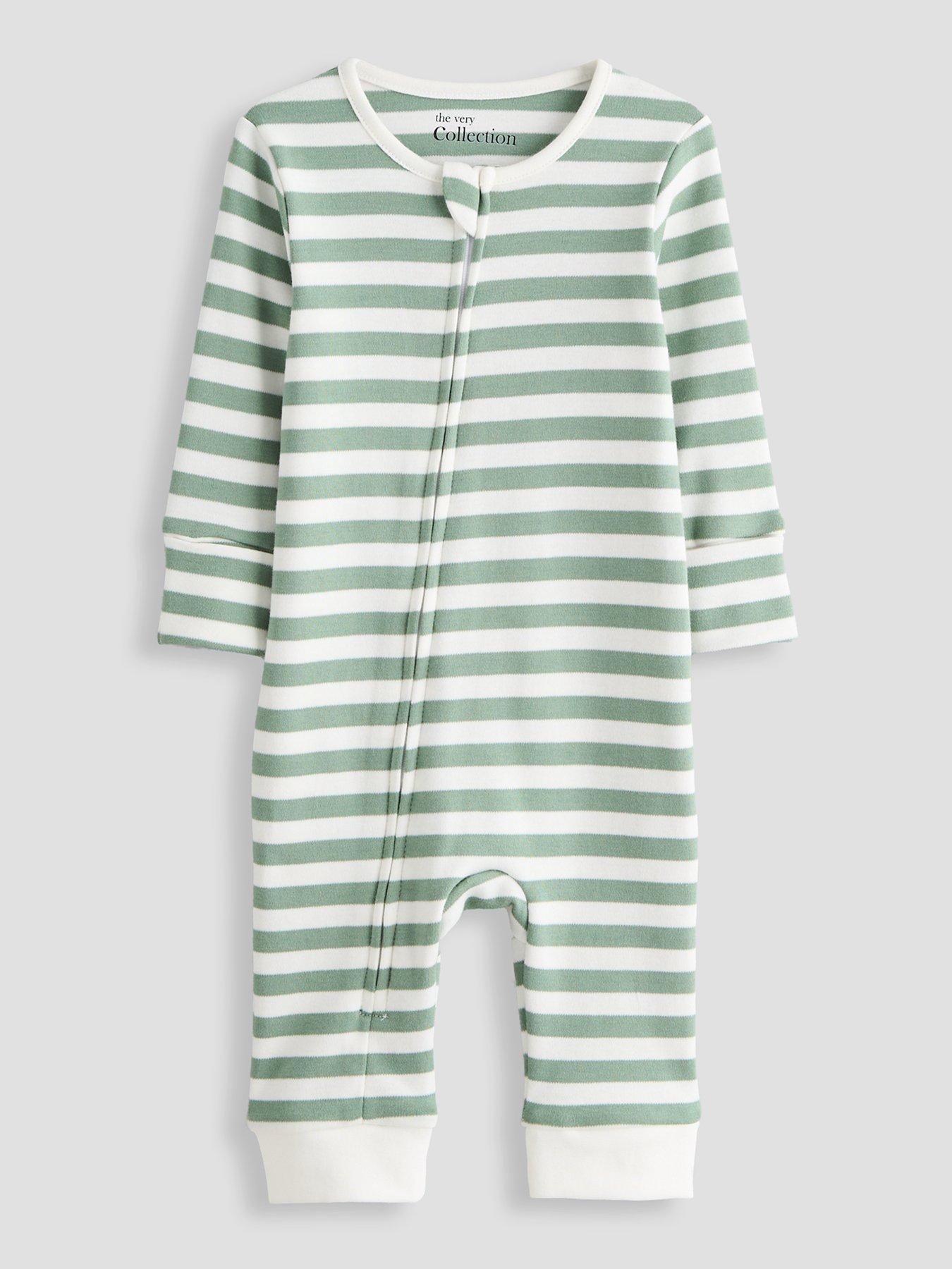 Image 2 of 6 of The Very Collection Baby Boy 2 Pack Jungle Print Sleepsuit - Blue