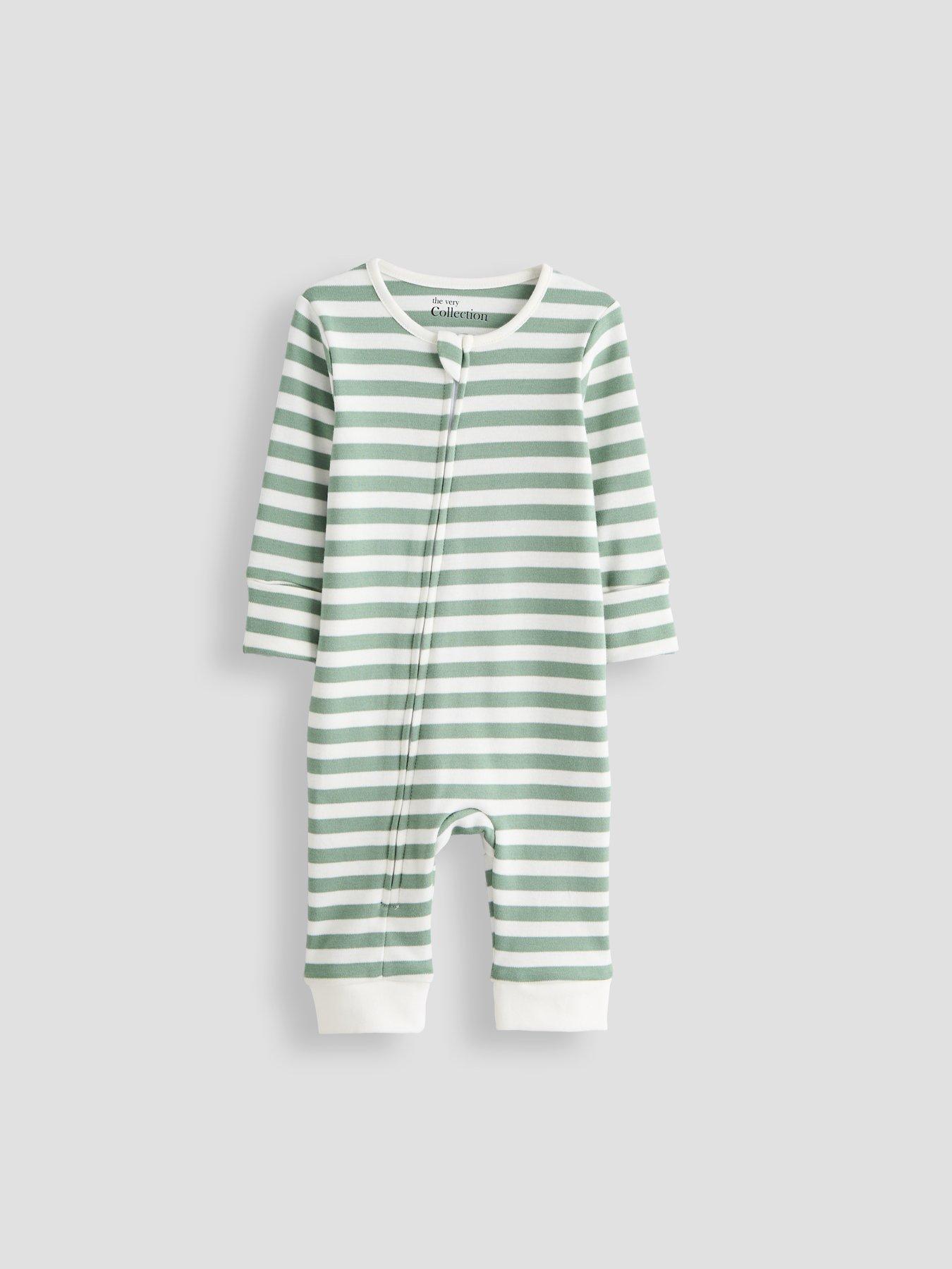 Image 6 of 6 of The Very Collection Baby Boy 2 Pack Jungle Print Sleepsuit - Blue
