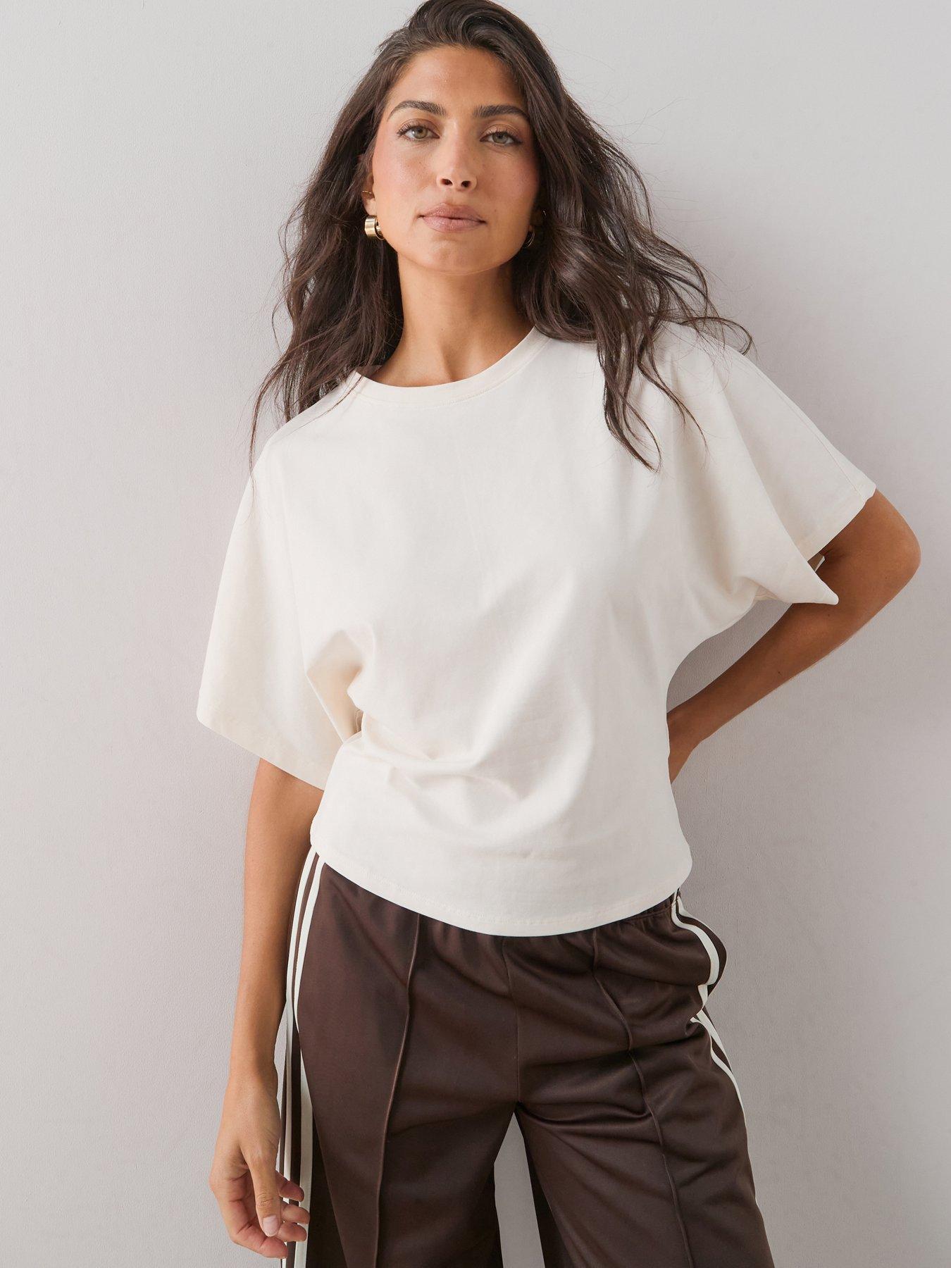 Image 1 of 7 of The Very Collection Batwing Boxy Tee - Cream