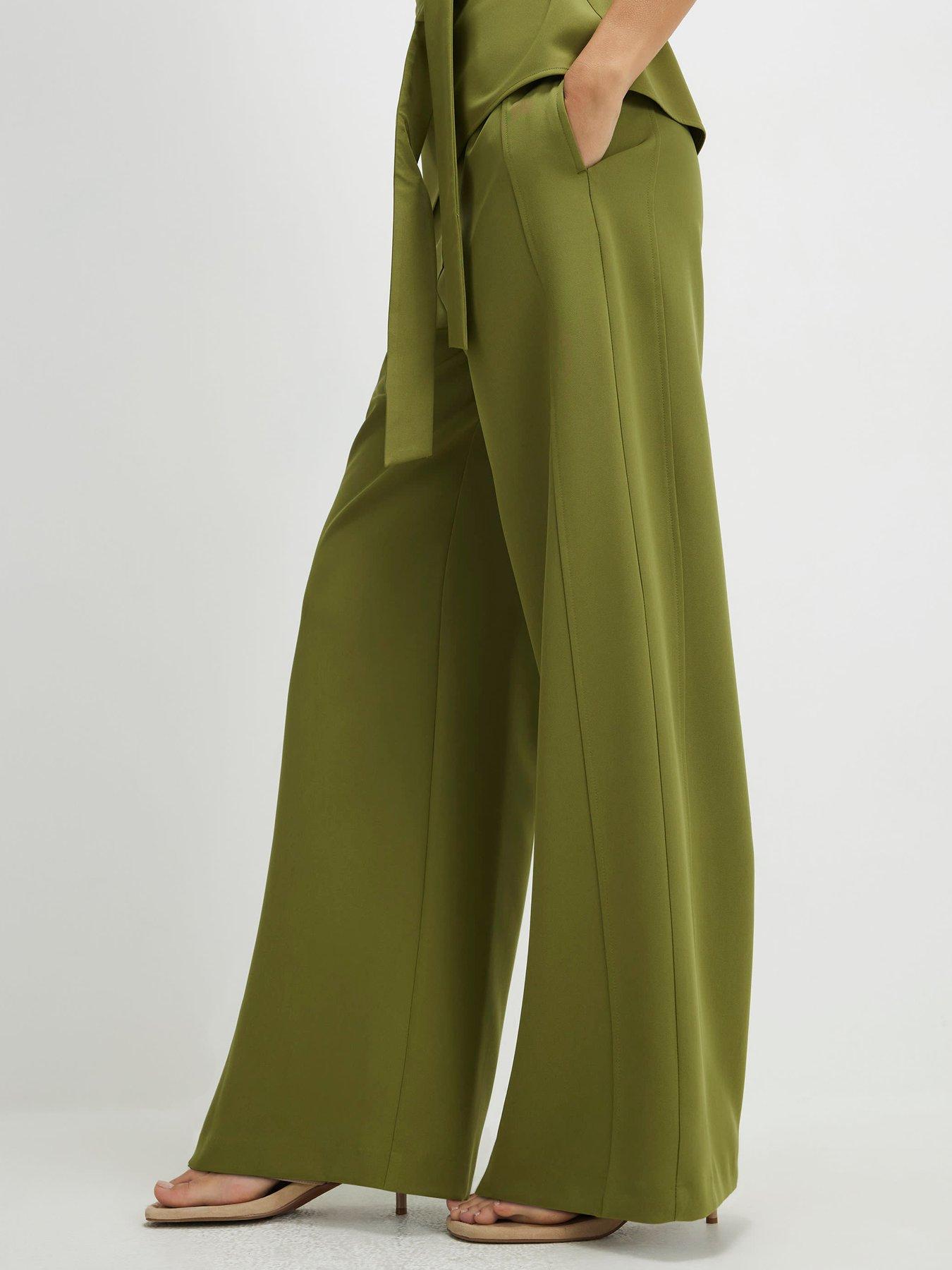 Image 4 of 4 of River Island Soft Tailored Co-ord Wide Leg Trouser - Green