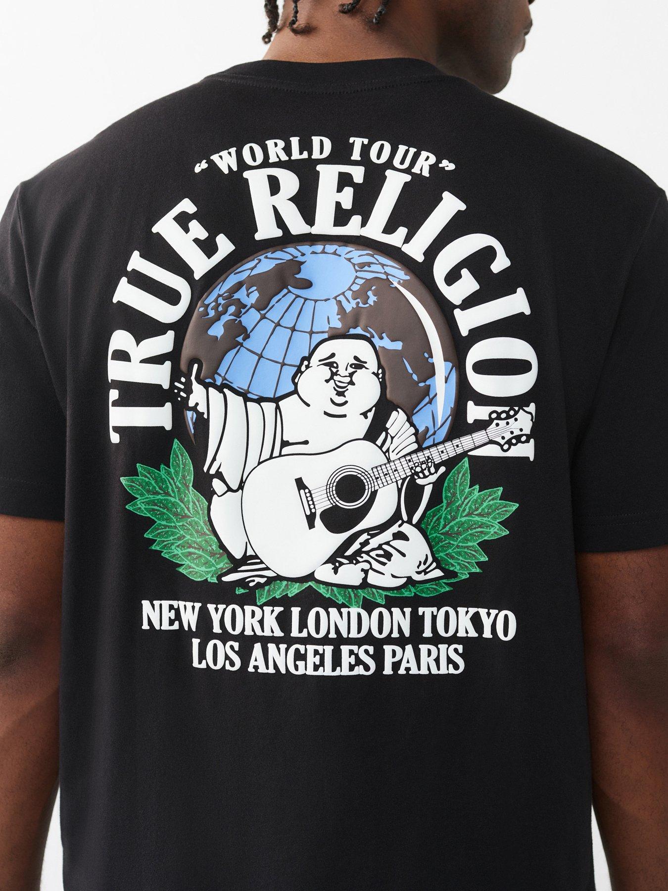 Image 5 of 6 of TRUE RELIGION Earth Buddha Back Graphic T-Shirt - Black