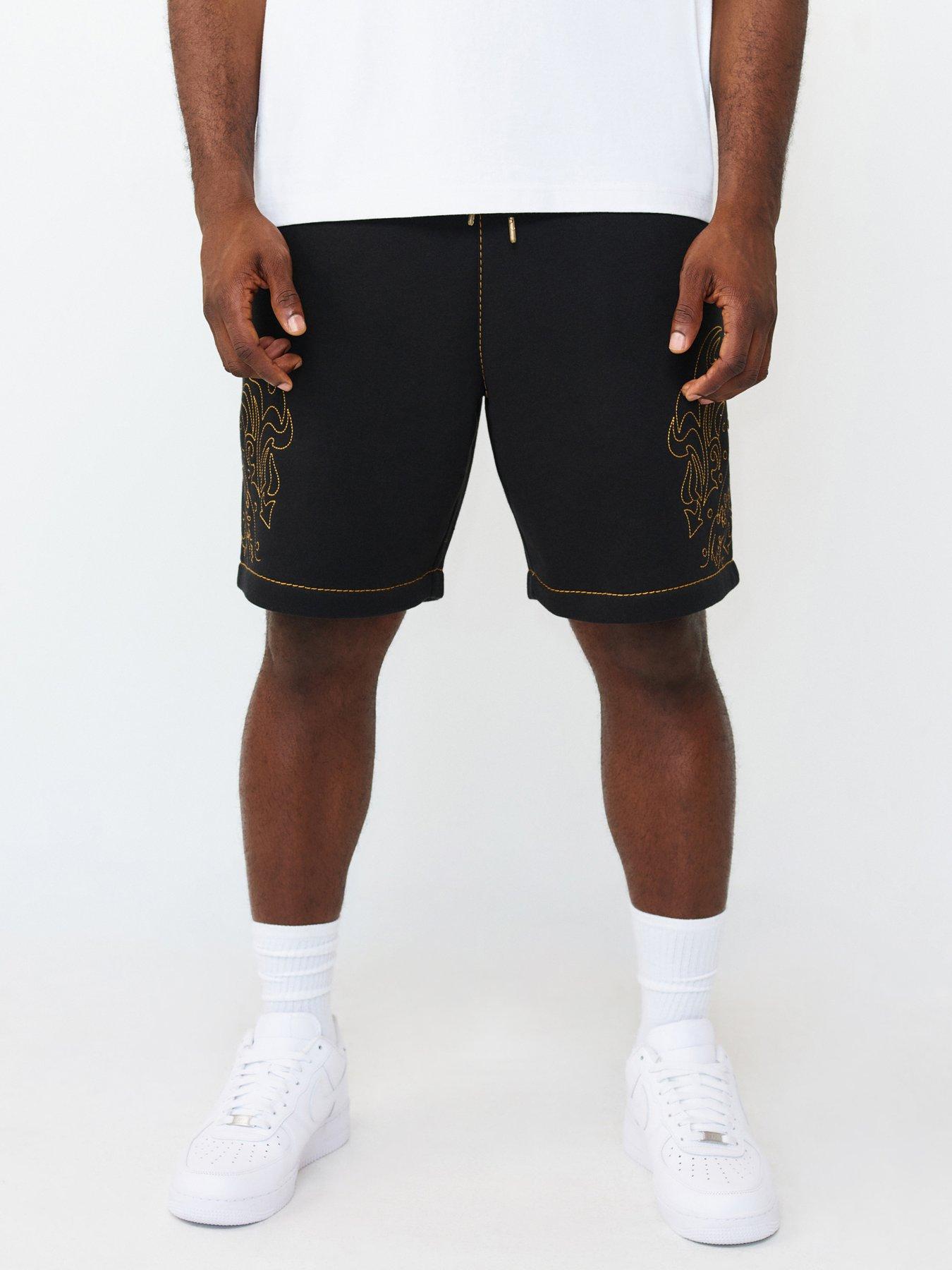 TRUE RELIGION True Religion Rodeo Big T Sweat Shorts - Black