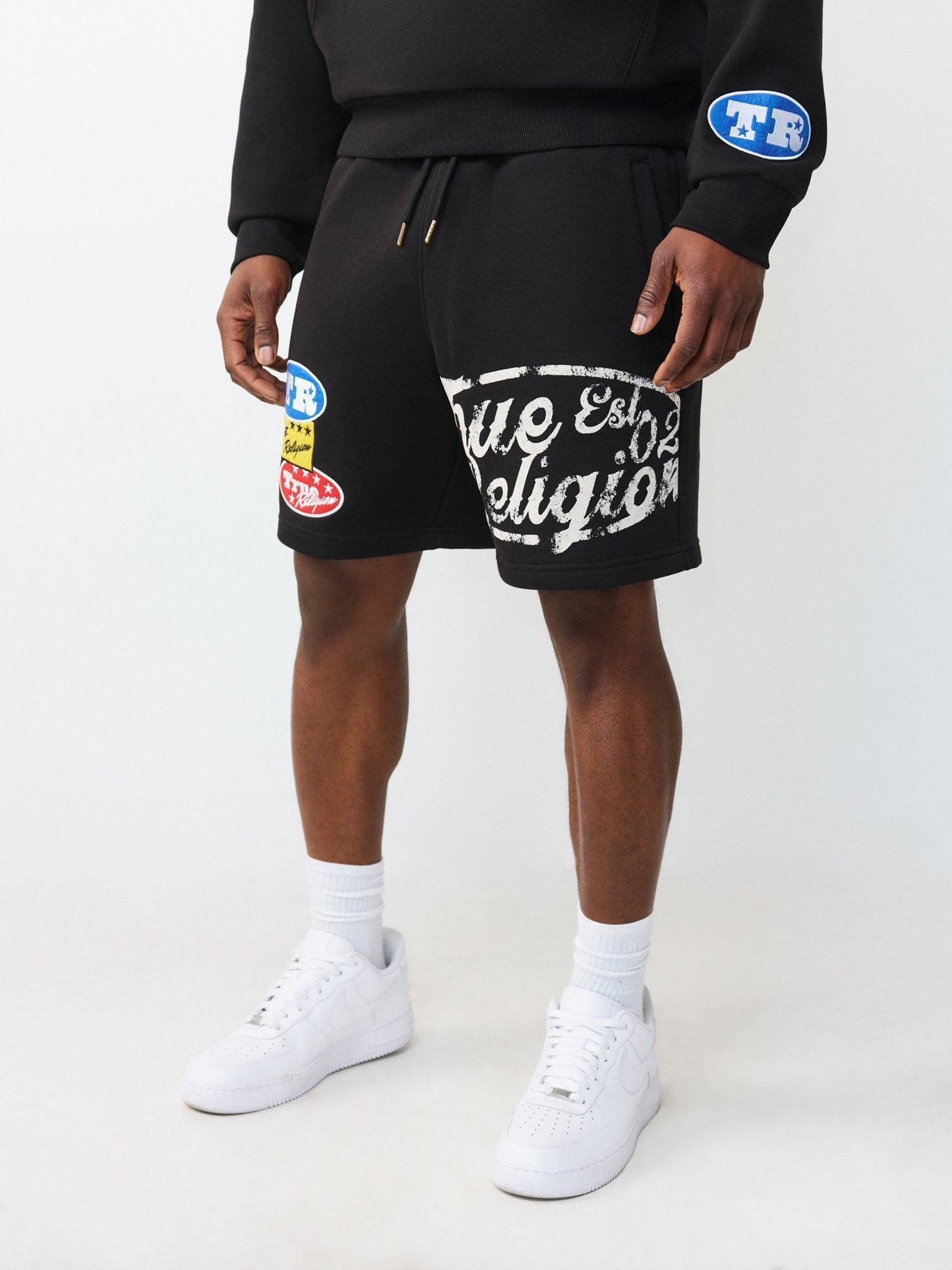 TRUE RELIGION True Religion Logo Patch Sweat Shorts - Black