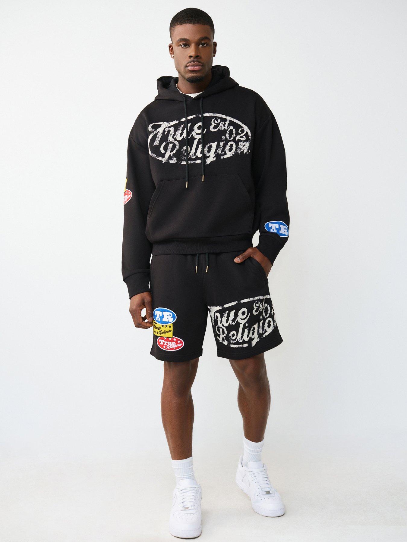 true-religion-logo-patch-sweat-shorts-blackback