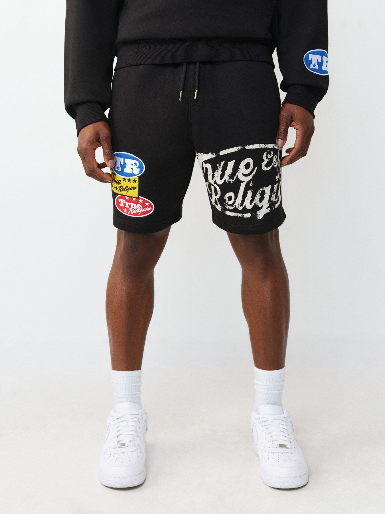 true-religion-logo-patch-sweat-shorts-blackdetail