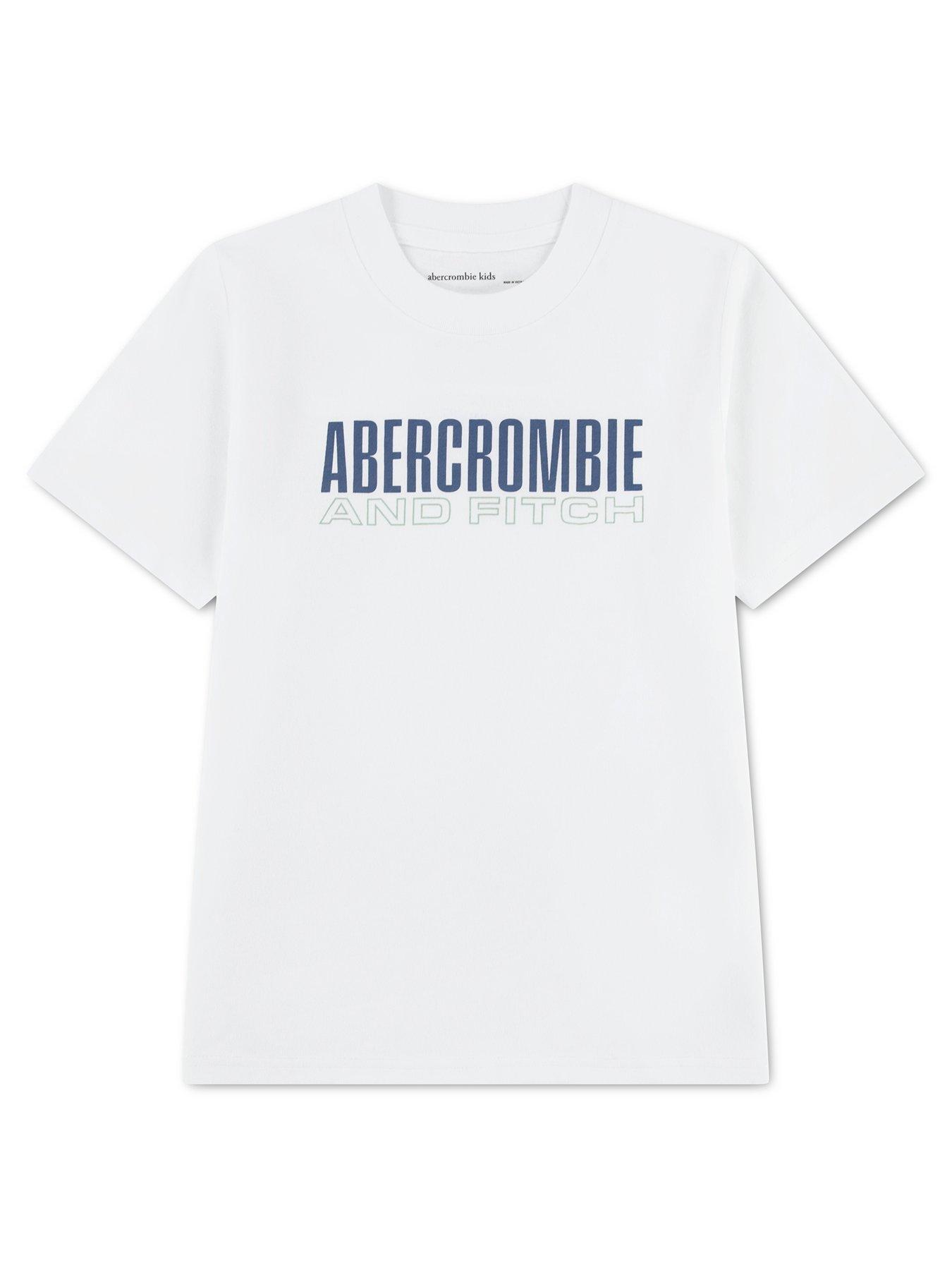 Abercrombie & Fitch Boys Brick Type Short Sleeve T-Shirt - White