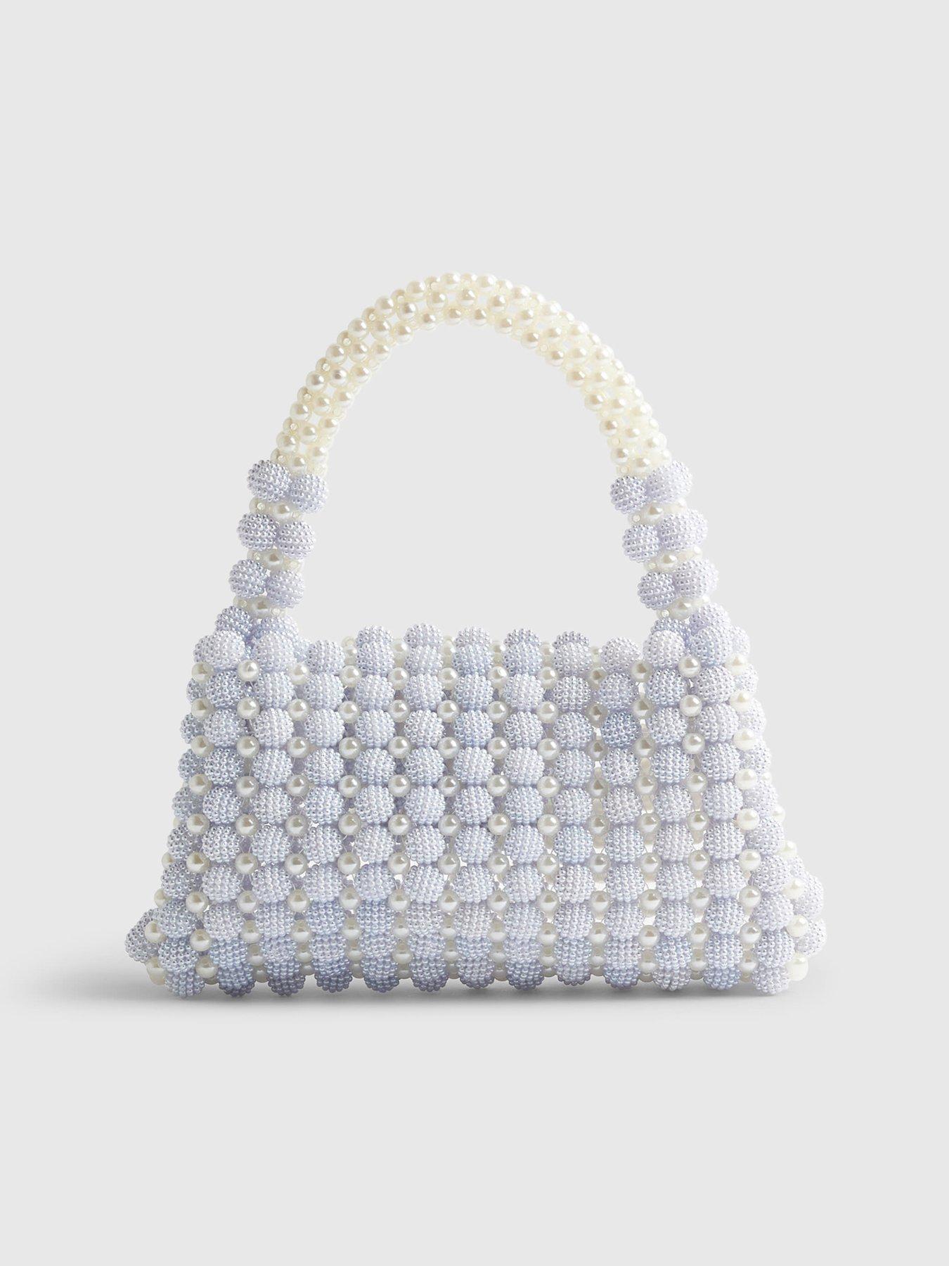Image 4 of 6 of River Island Beaded Pearl Bag - Blue