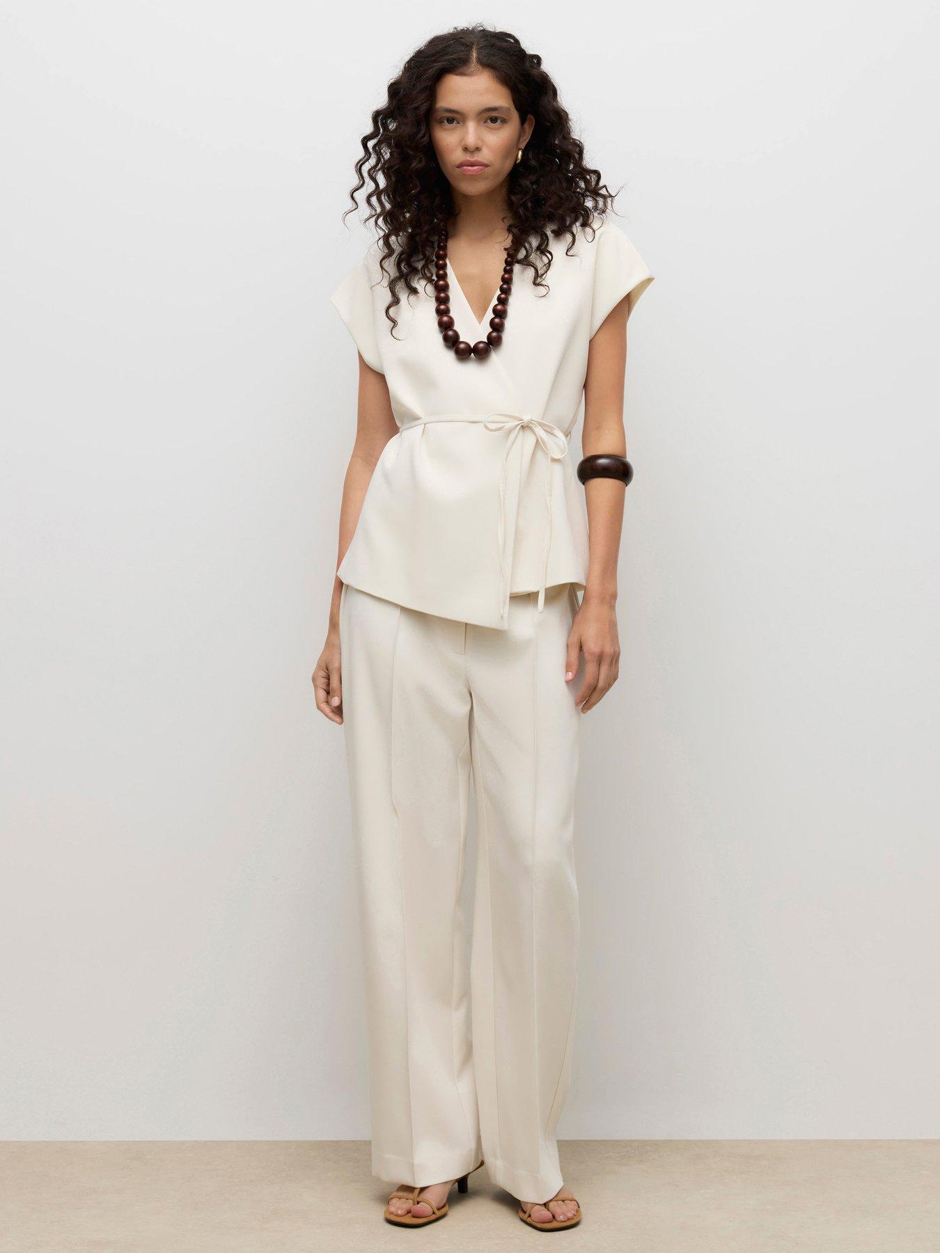 Image 3 of 4 of Vero Moda Awvannah V-Neck Midi Waistcoat - Cream