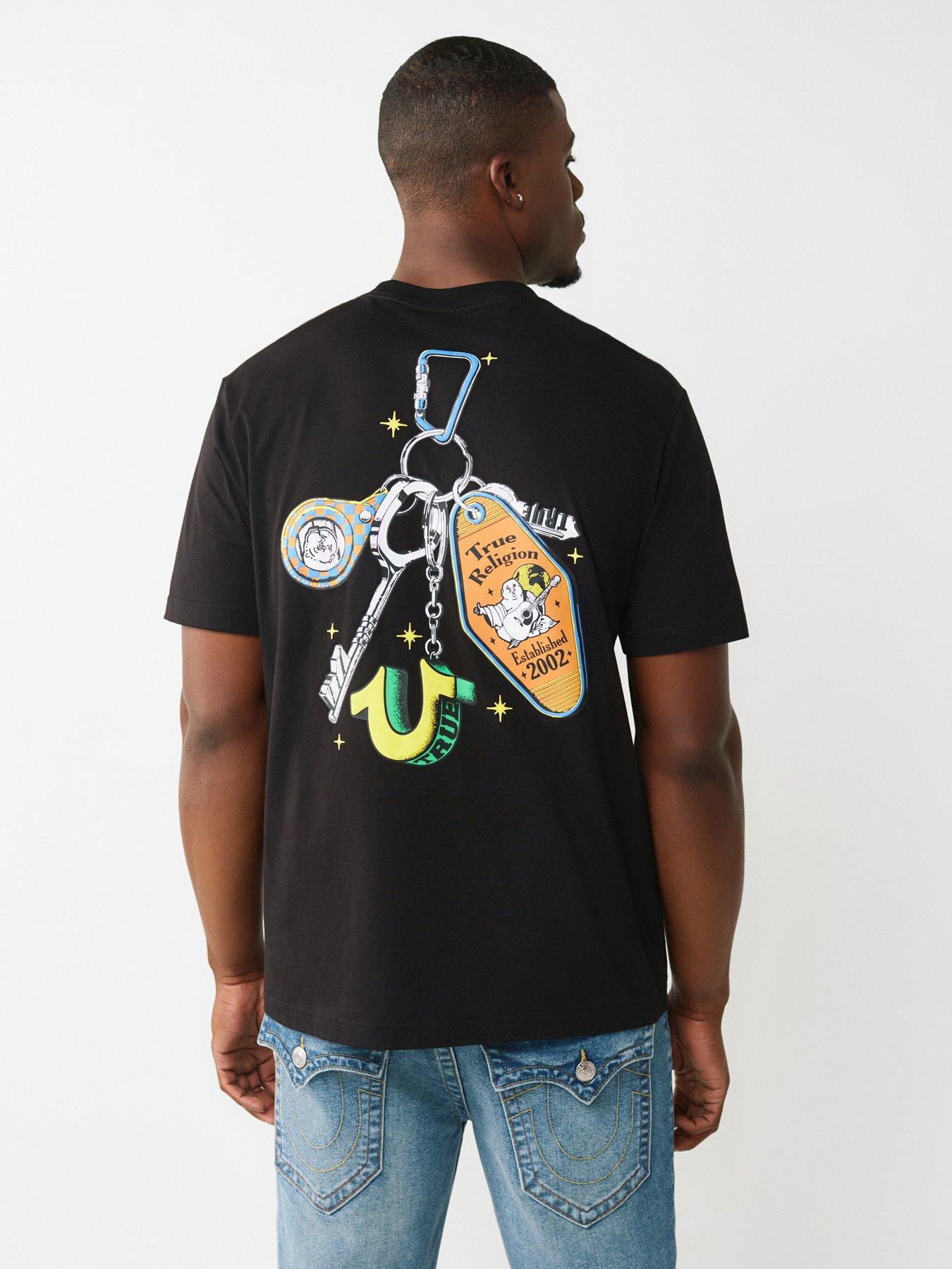 TRUE RELIGION Buddha Keychain Back Graphic T-Shirt - Black