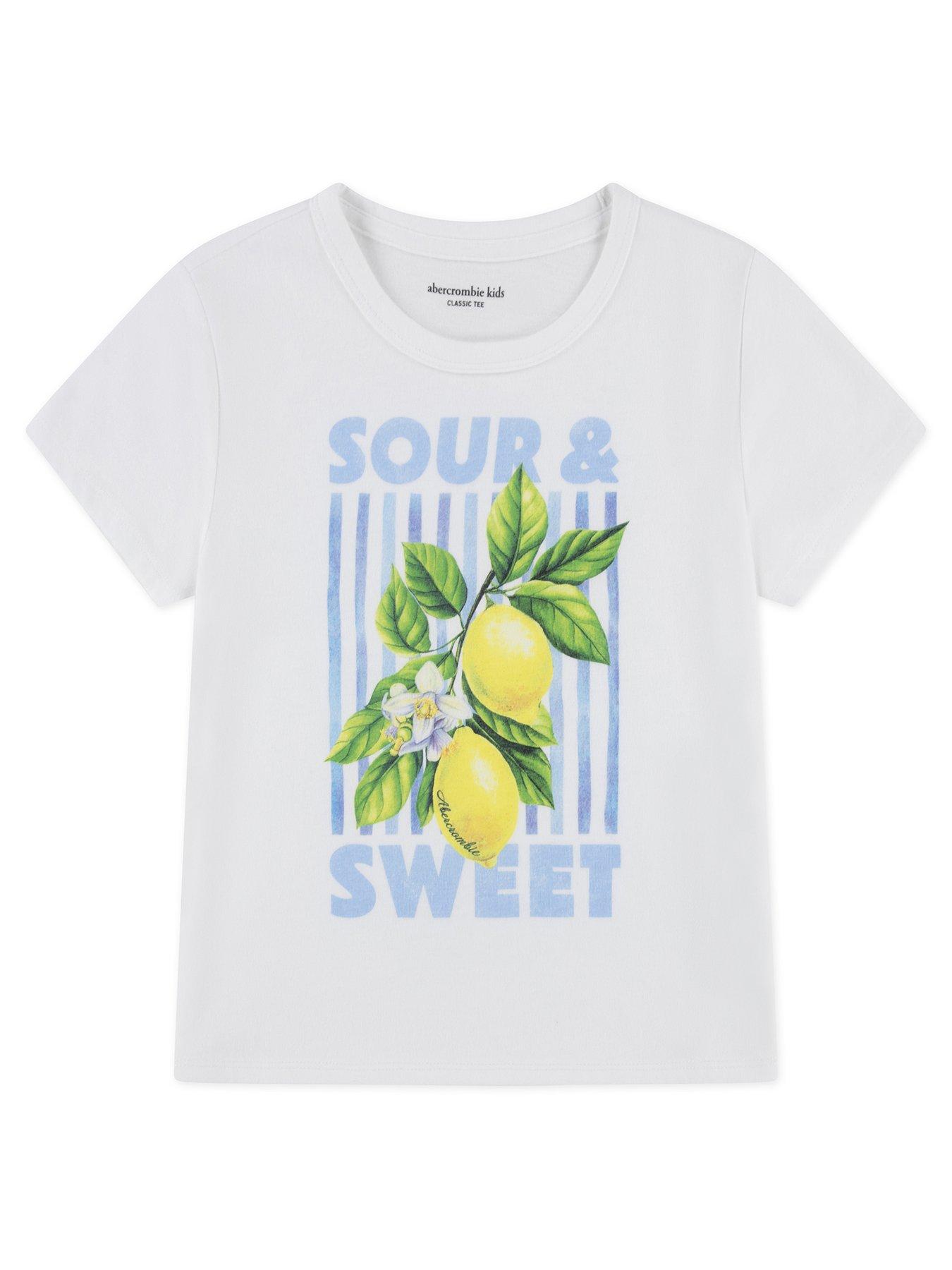 Image 1 of 3 of Abercrombie & Fitch Girls Sour Sweet Classic Short Sleeve T-Shirt - White