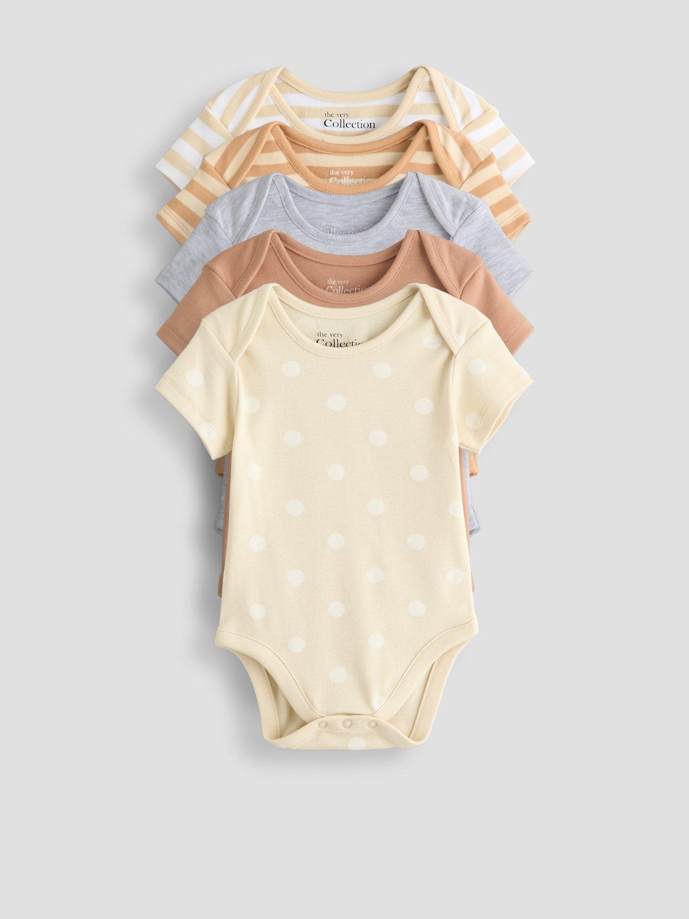 The Very Collection Unisex 5 Pack Ribbed Bodysuits - Multi