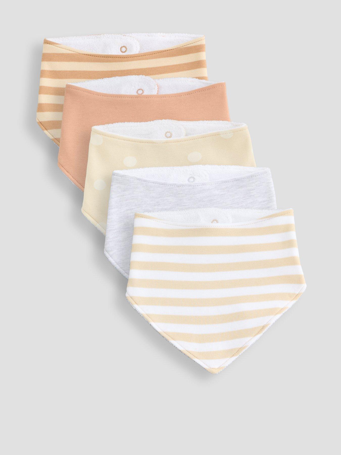 The Very Collection Unisex 5 Pack Towelling Bib - Brown