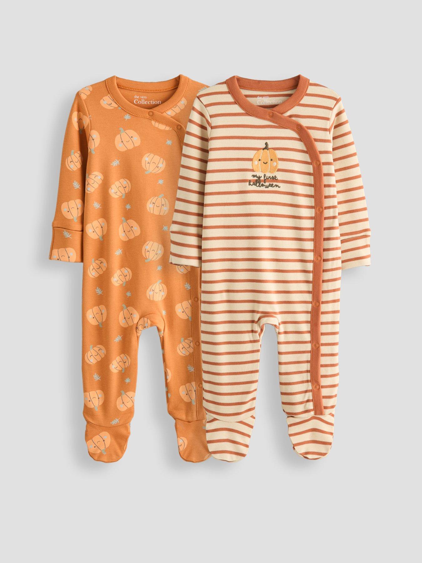 The Very Collection 2 Pack Pumpkin Sleepsuits (0-3 Months - 18-24 Months) - Orange