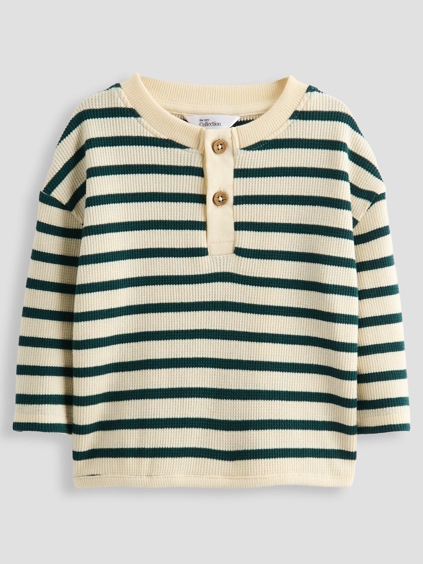 Image 3 of 5 of The Very Collection Baby Boy 2 Pack Waffle Striped Tops - Multi