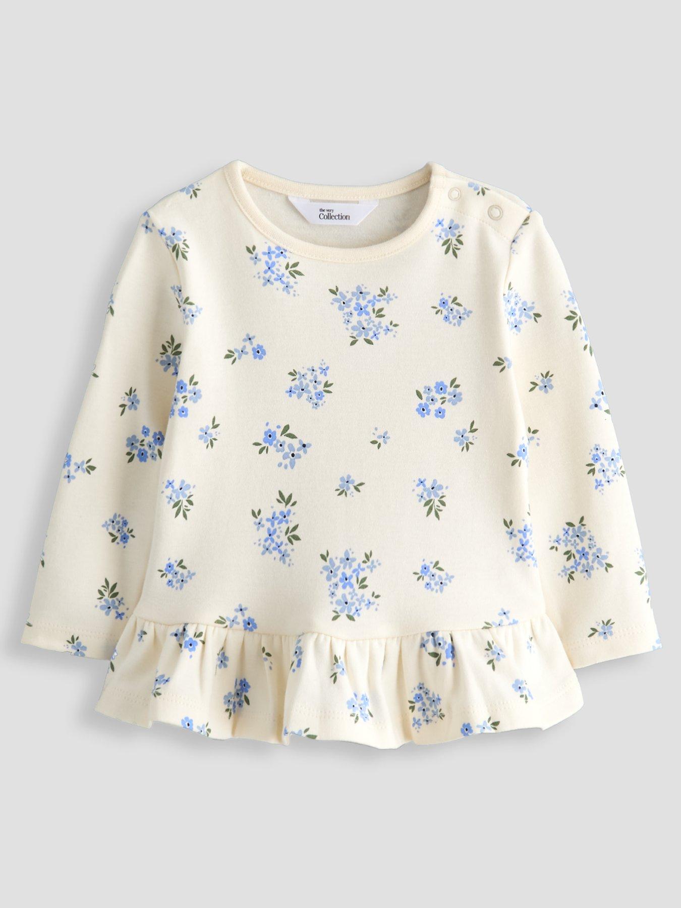 Image 3 of 5 of The Very Collection Baby Girl 3 Pack Lovely Peplum Tops (3-6 months - 18-24 months) - Cream