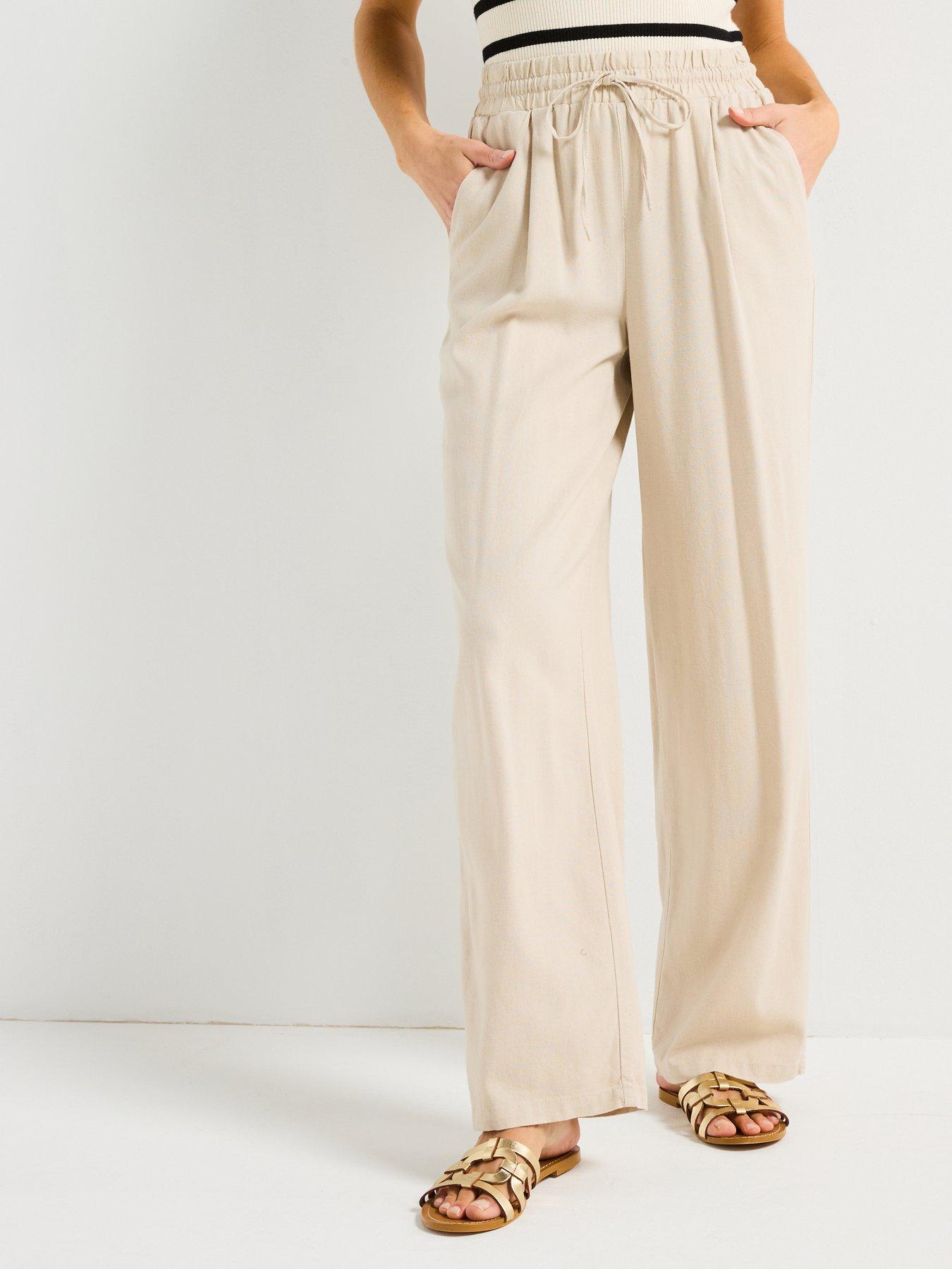 Vero Moda Vmjesmilo Wide Leg Trousers - Beige
