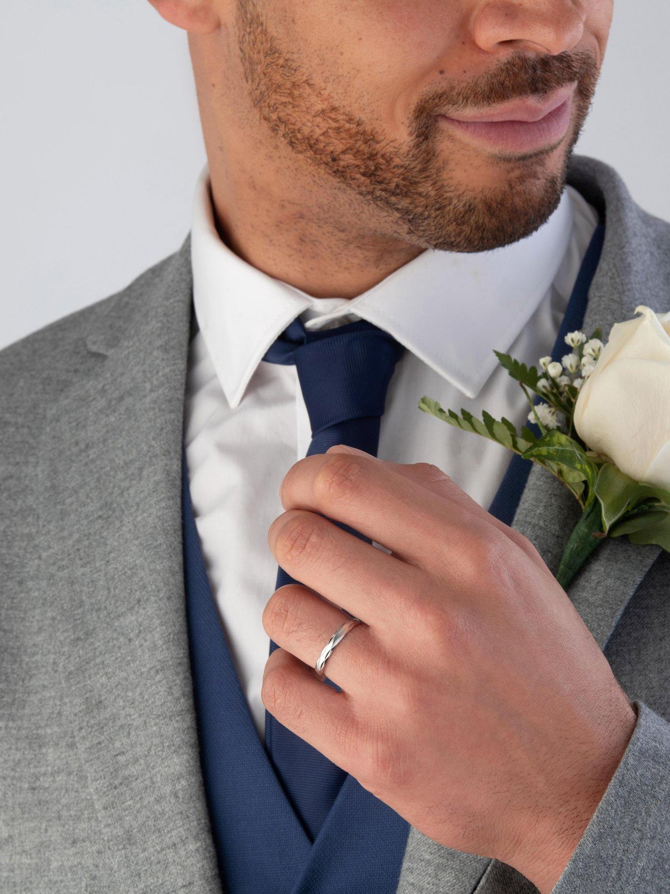 Image 6 of 6 of Beaverbrooks Platinum 3mm Wedding Ring - White