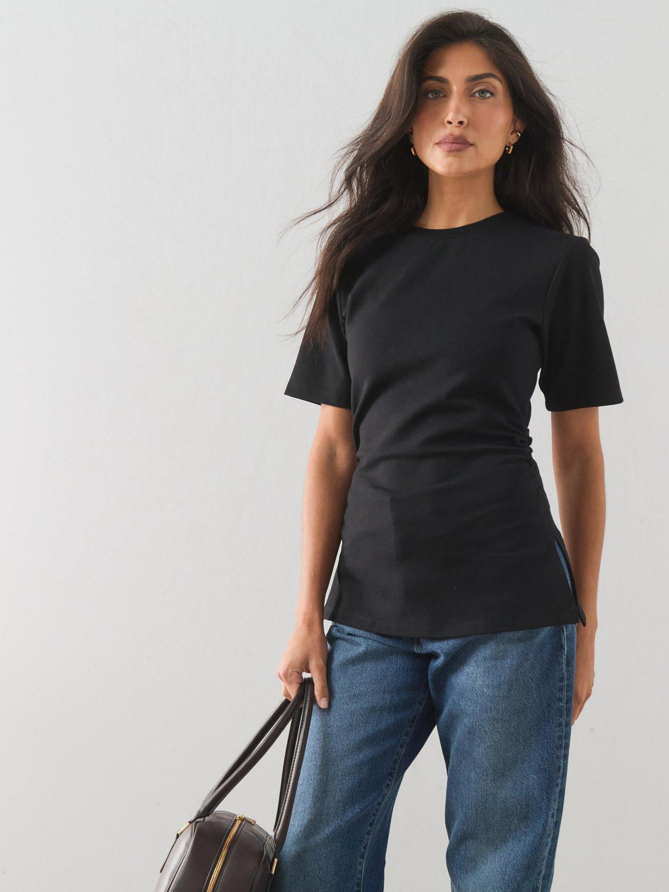 Image 1 of 7 of The Very Collection Premium Ruched Side Tee