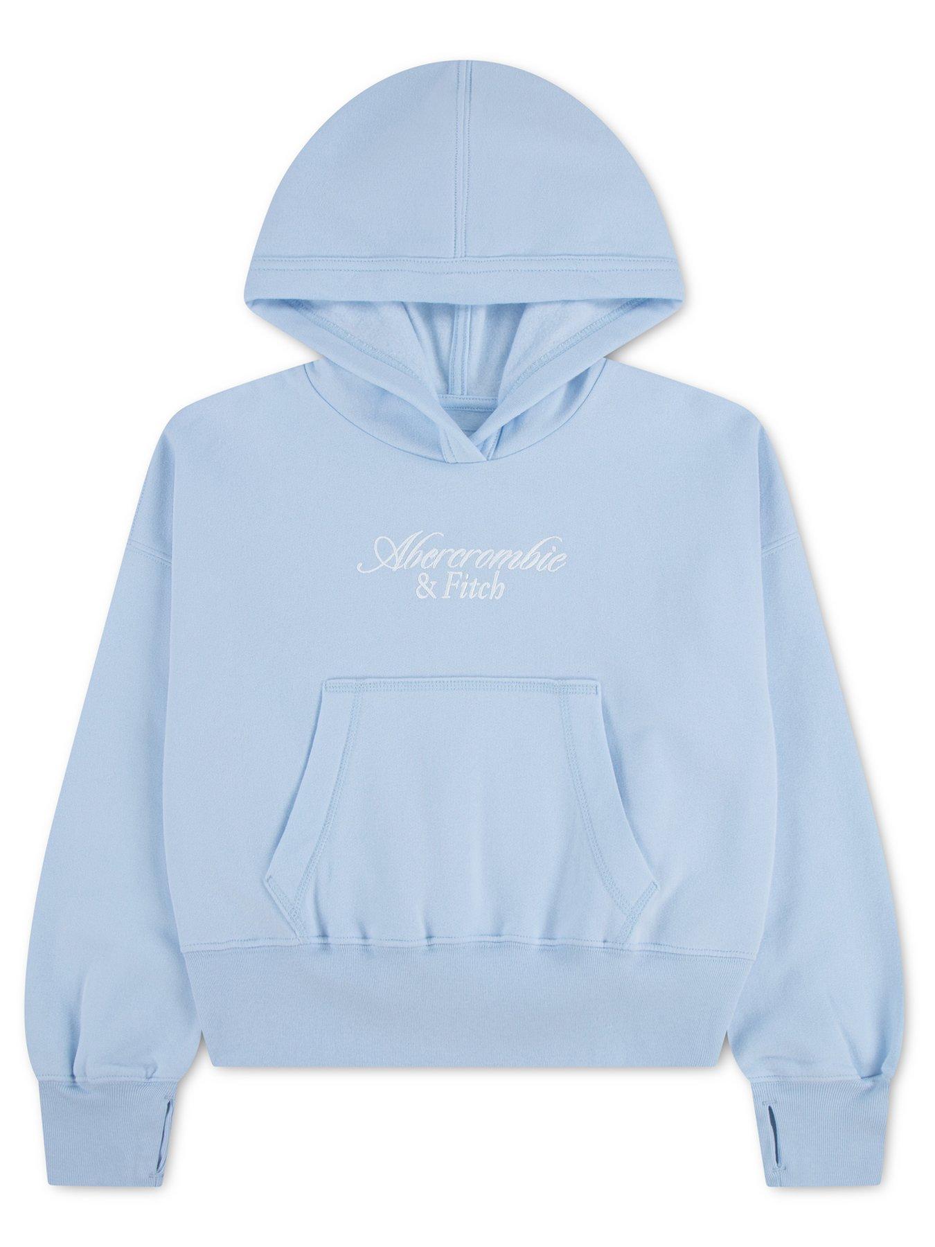 Abercrombie & Fitch Girls Essential Logo Hoodie - Blue